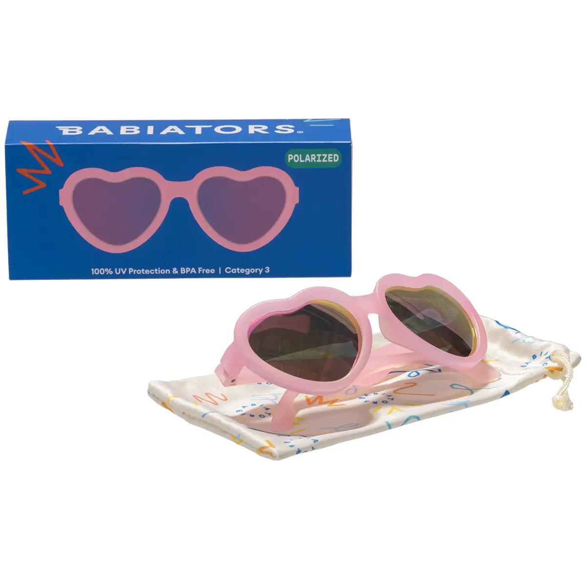 Frosted Pink Heart | Purple Polarized Mirrored Lenses