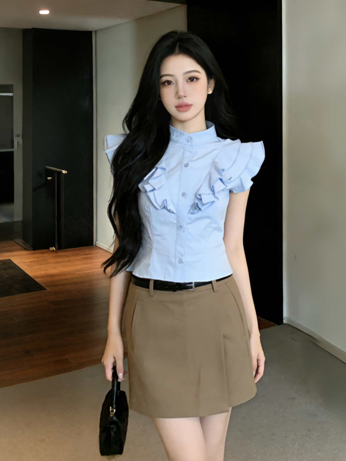Elysia Ruffle Top M158