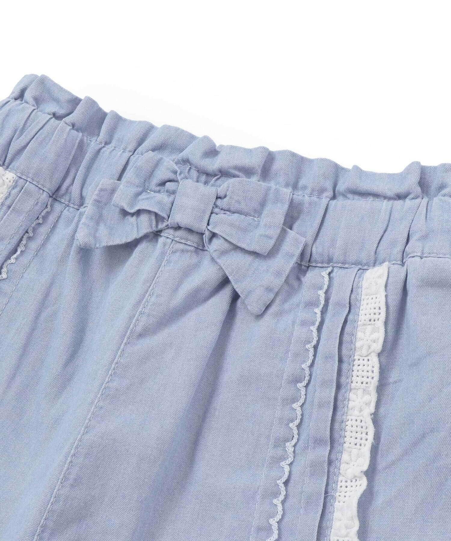 🆕【⭐訂購⭐】🌀 🇯🇵 日本直送 蝴蝶結 蕾絲側線 刺繡花朵 寬鬆七分褲［2款選］🌀[ELDA-0152][260516]