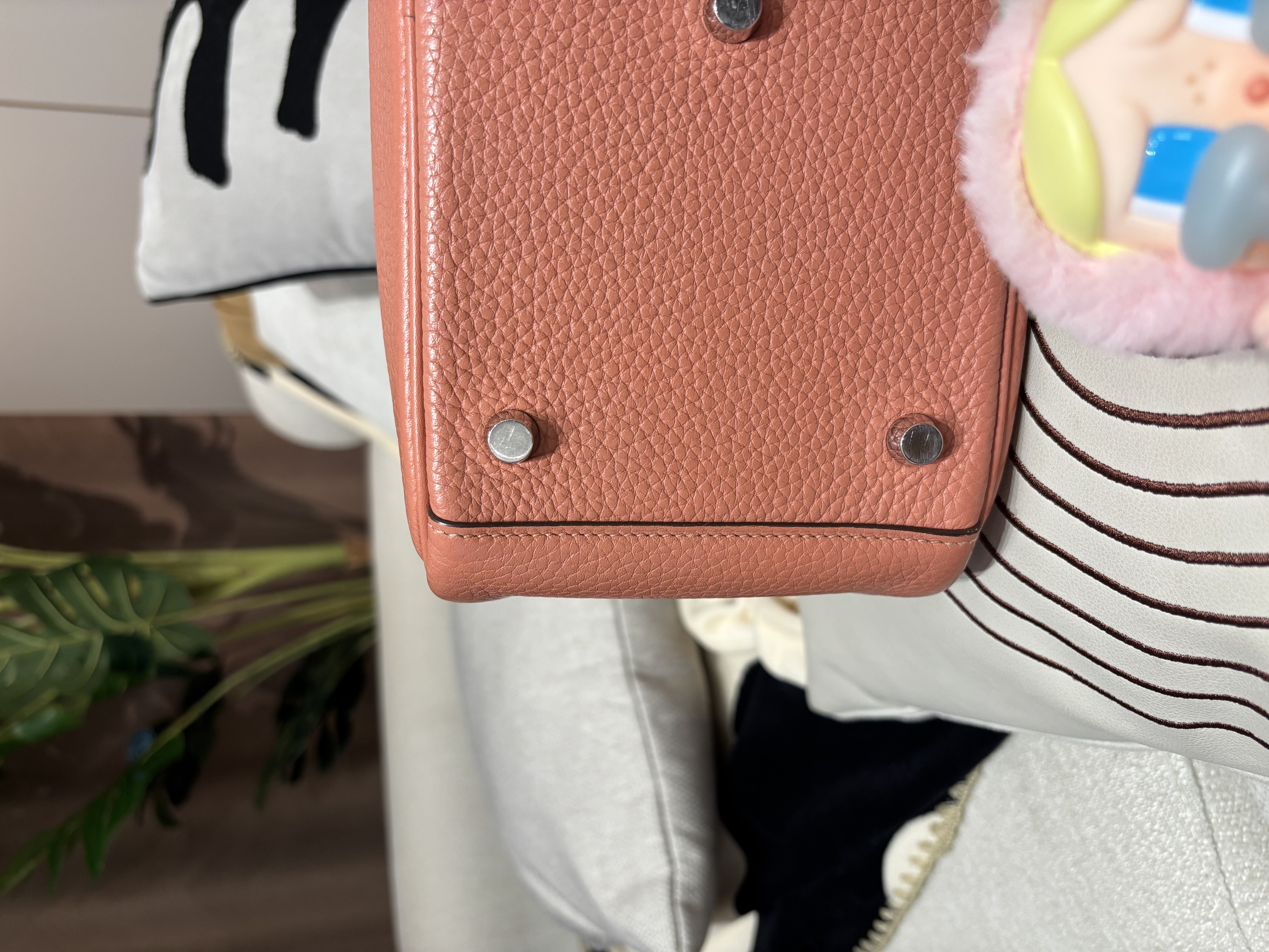 Hermes Lindy 26 Stamp [Q] 龍蝦粉銀扣100%Authentic, 95%New ✅Dust bag