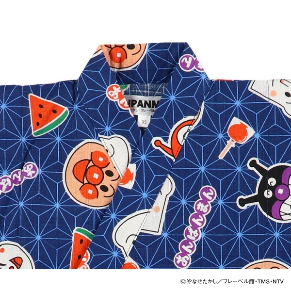 🇯🇵預訂 日本直送🇯🇵麵包超人滿印純棉藍色甚平上下套裝