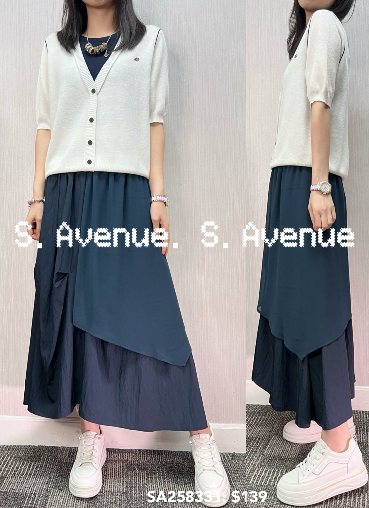 SA258331: 短袖有鈕假兩件線top