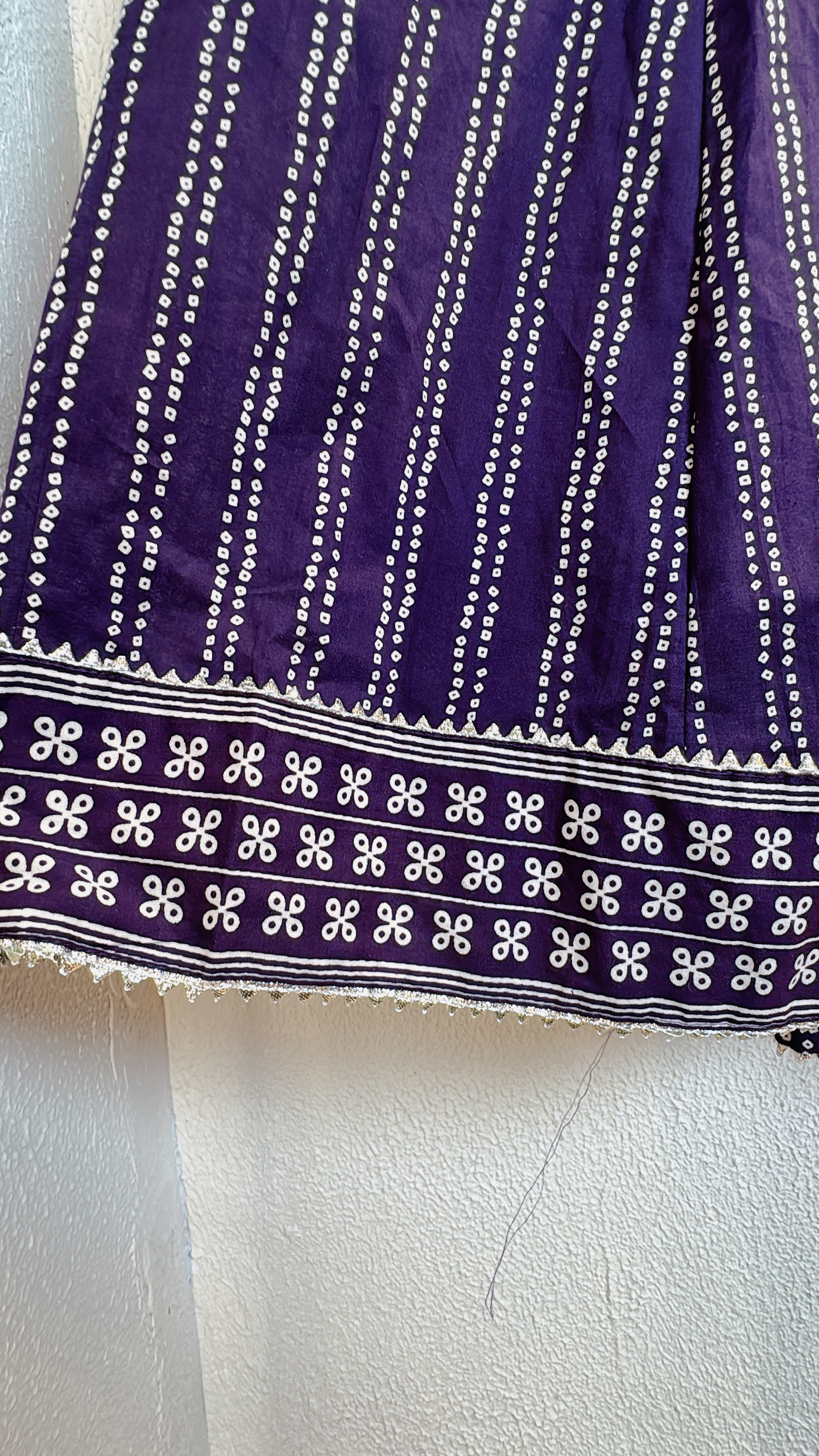 2458 Violet Stripe Pattern Skirt with little Cushion