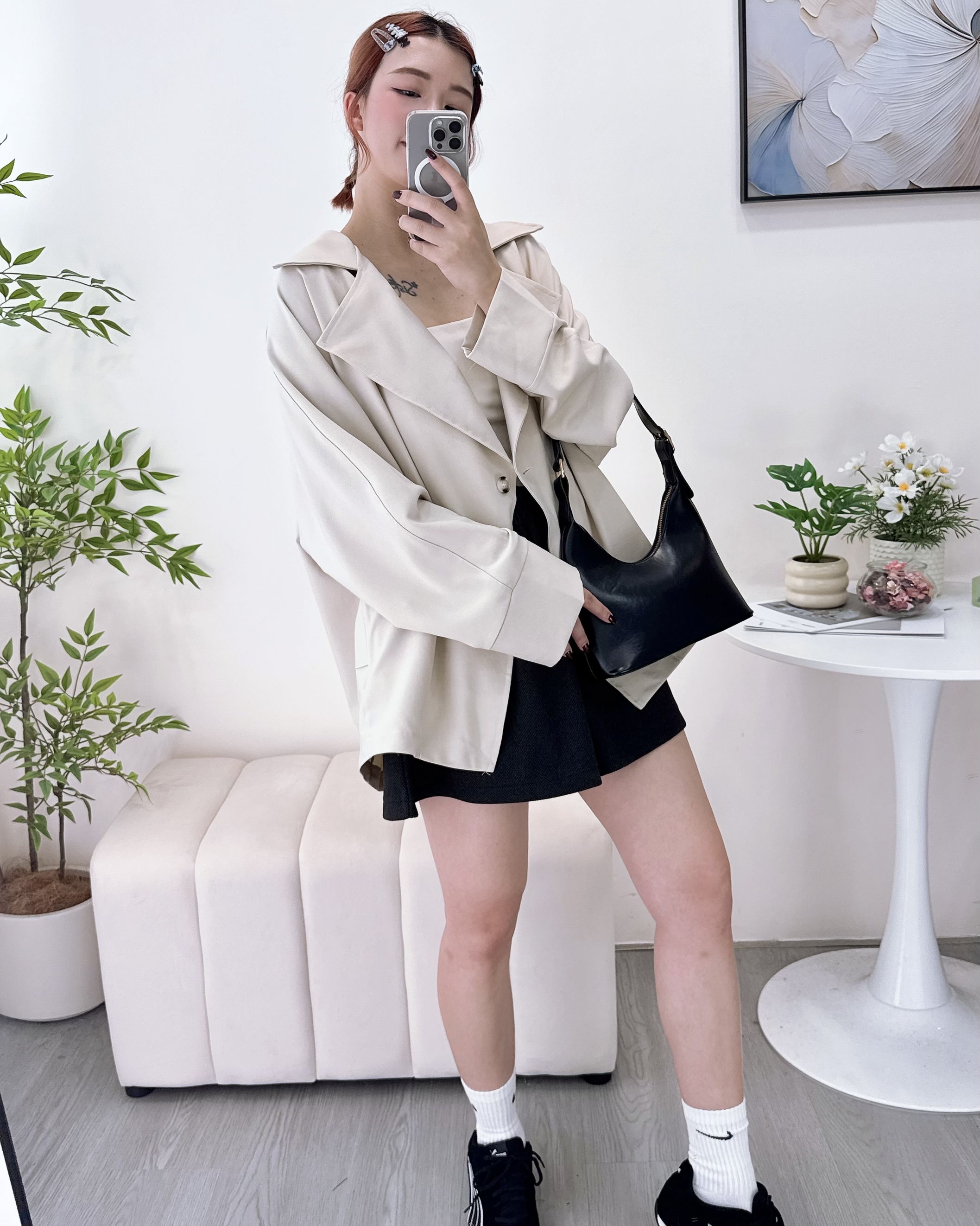 韓式薄斜紋西裝外套 3色