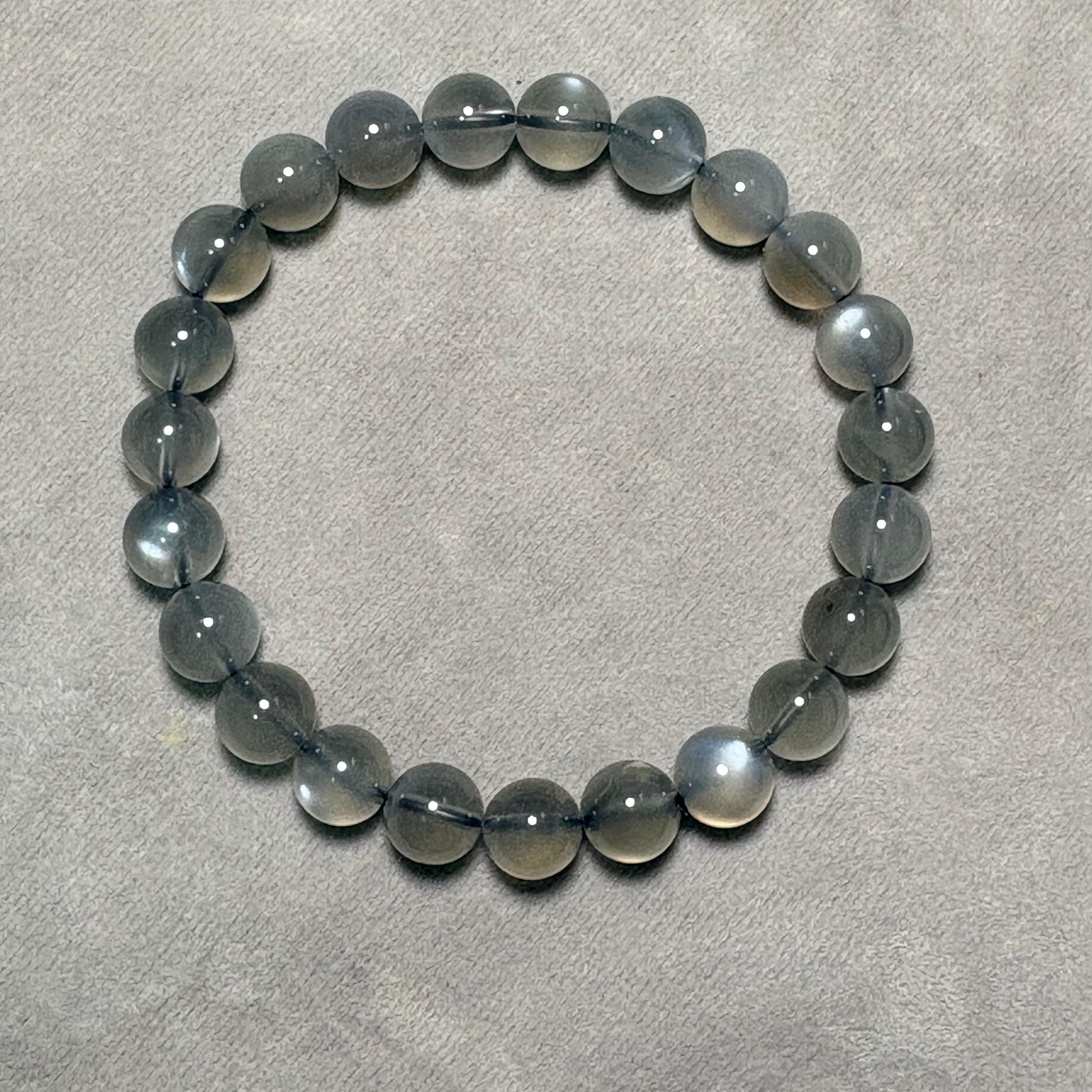 黑月亮石手串 No.4556 規格：8mm 珠16cm手圍