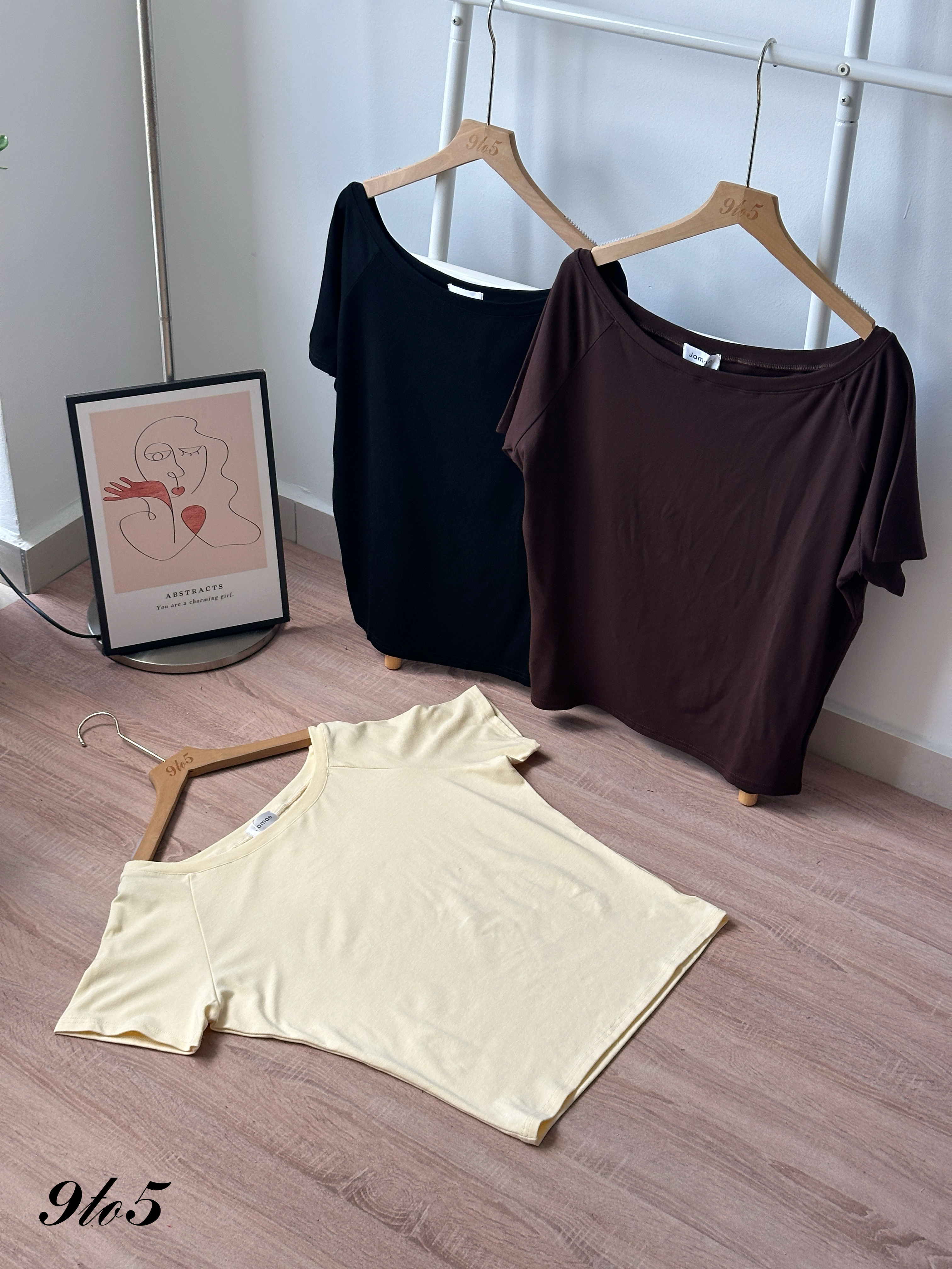T4368 Short Sleeve Boat Neck Top - 3 Colors 