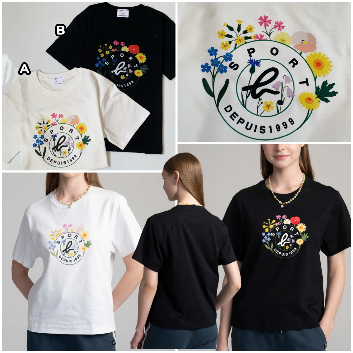 Agnes b.前印花短袖Tee