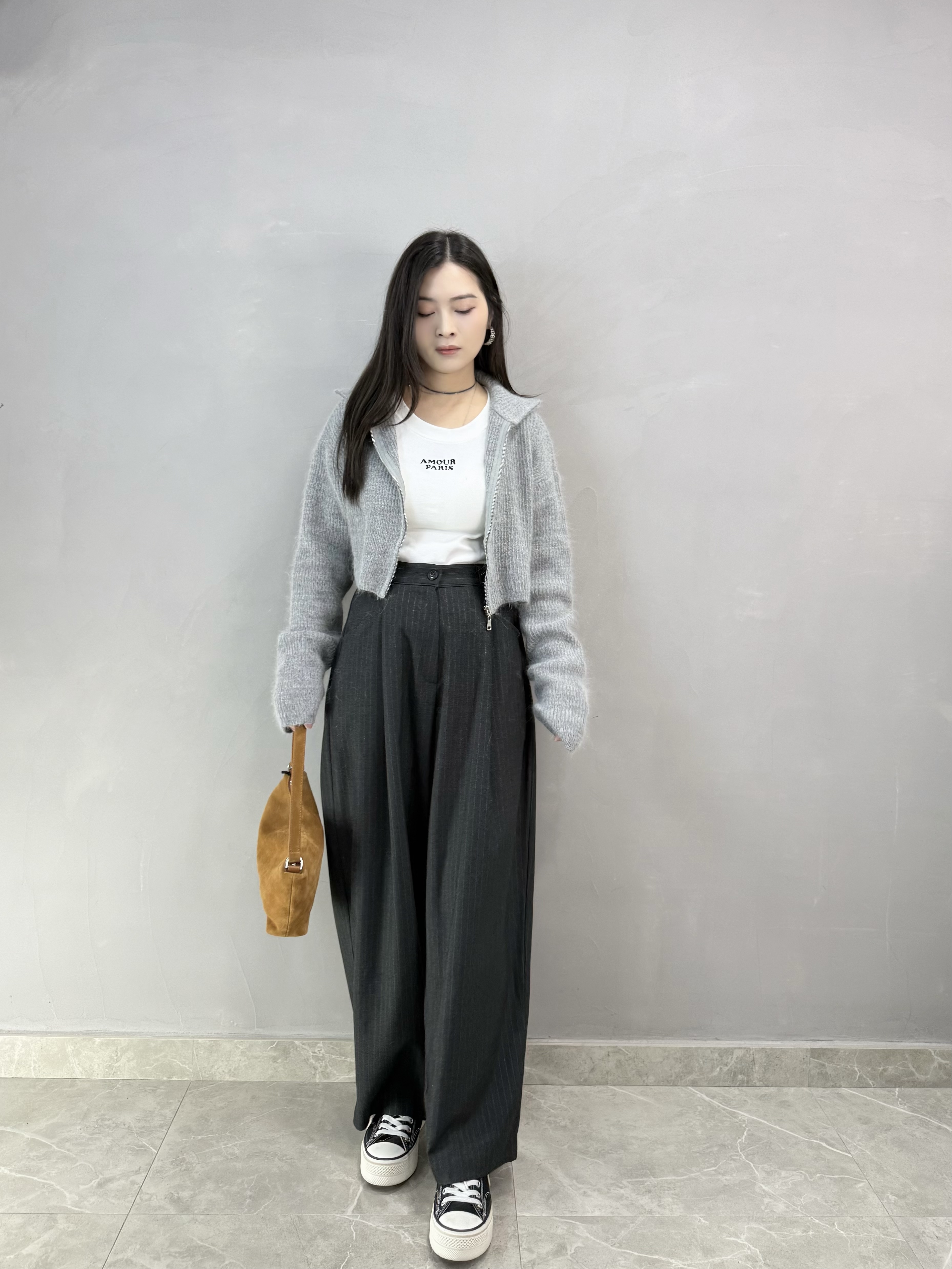 F67 束腰條子闊褲