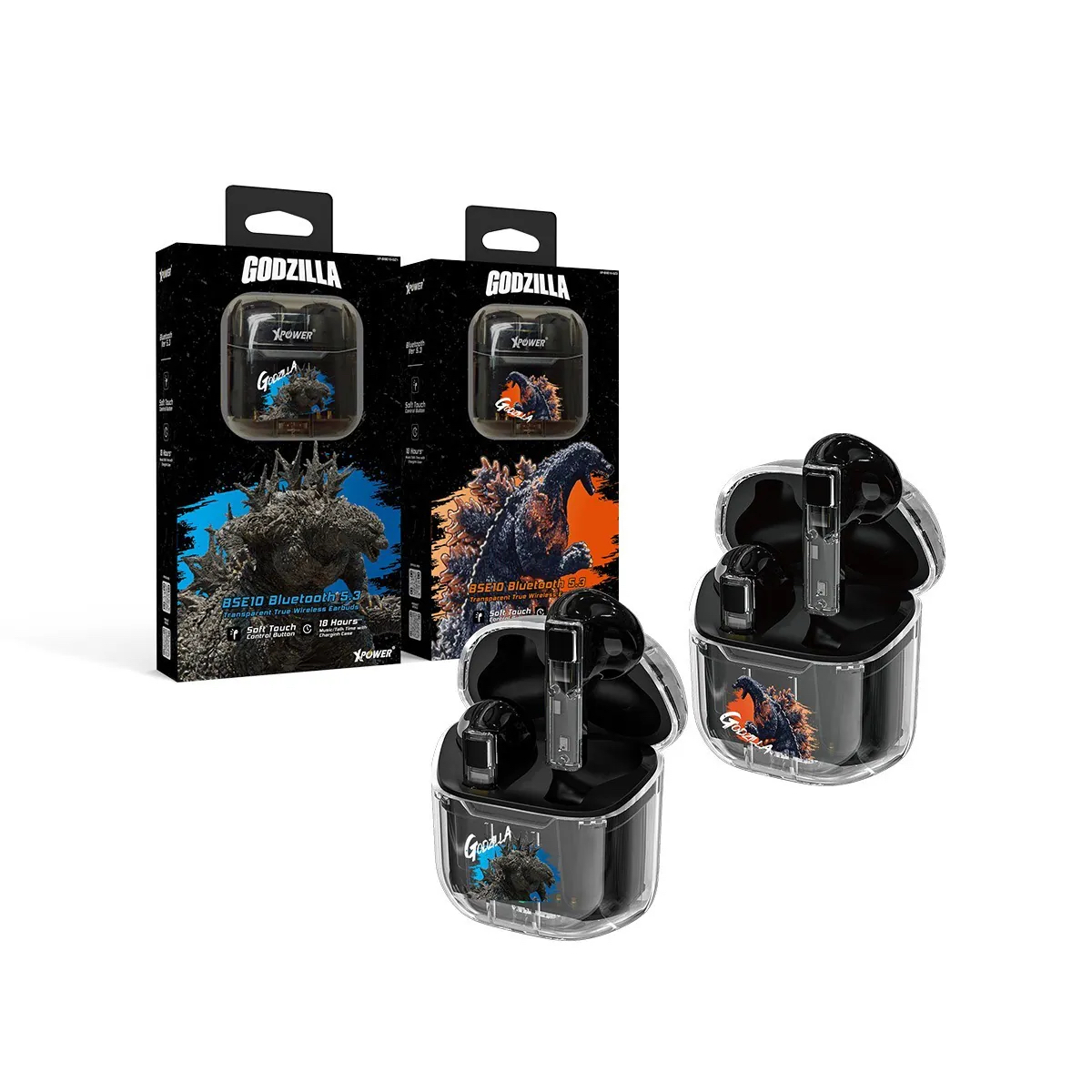 XPower x Godzilla BSE10透明真無線5.3藍牙耳機(Blue)