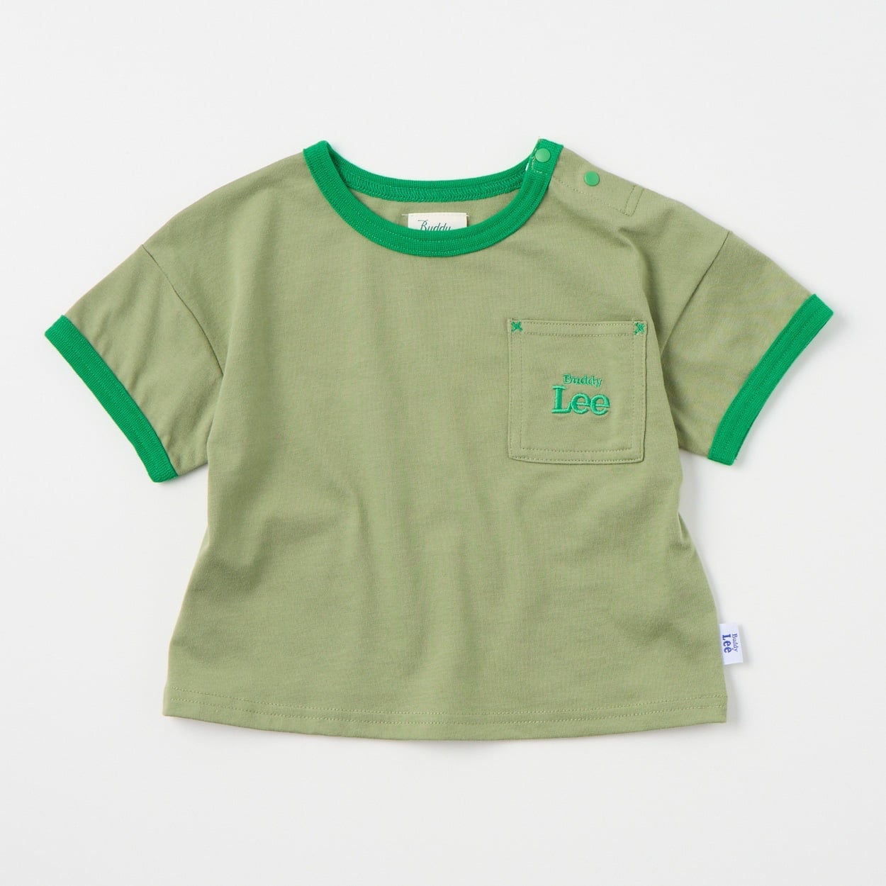 🇯🇵預訂 日本直送🇯🇵Buddy Lee 兩色標誌刺繡口袋印花滾邊短袖T恤