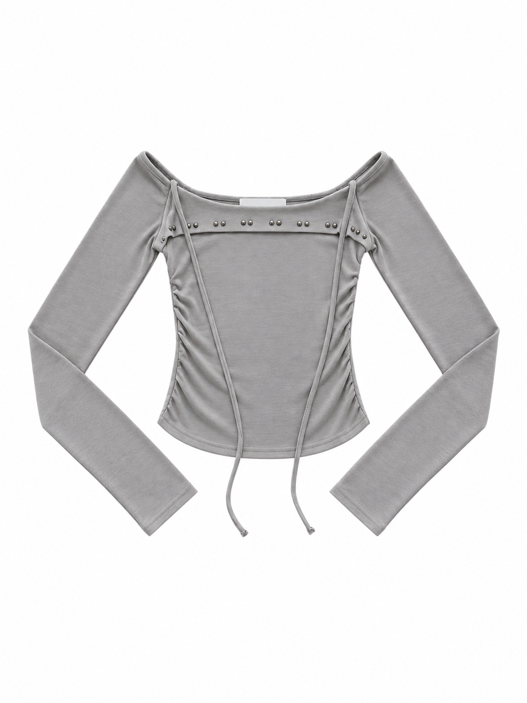 Studded Off-Shoulder Halter Neck Top