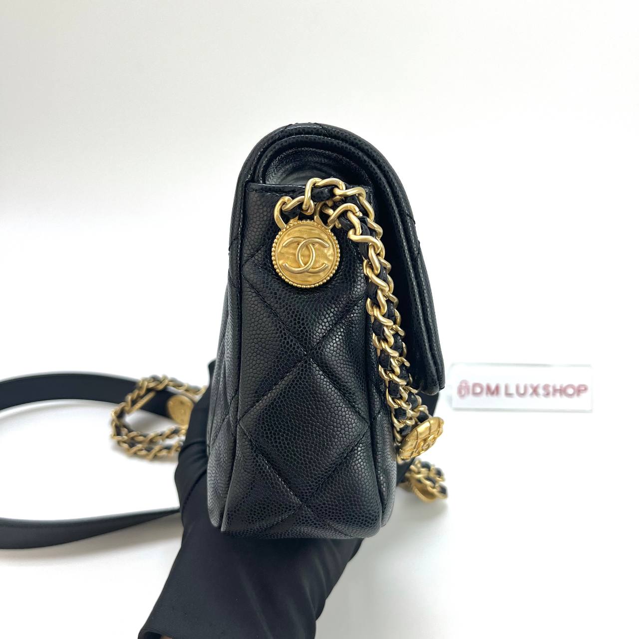 Chanel Black Caviar 22B Flap Bag GHW (Microchip)