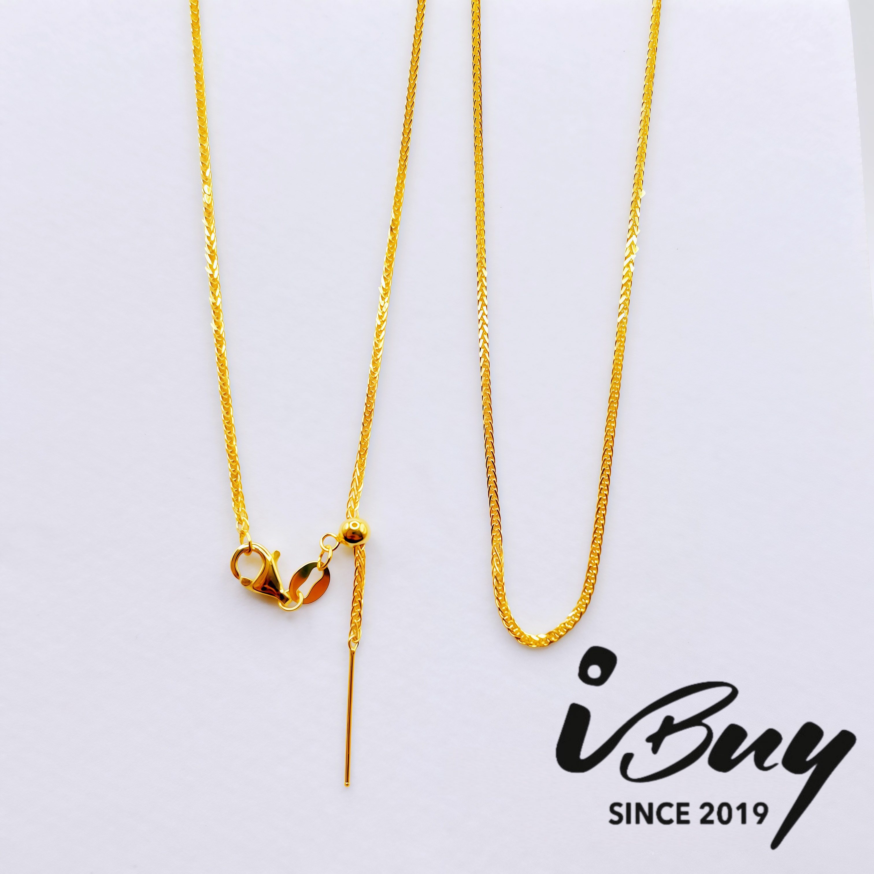 916 GOLD 1MM MULTI-WAY ADJUSTABLE CHOPARD NACKLACE 916 金 1MM可调节肖邦万能项链