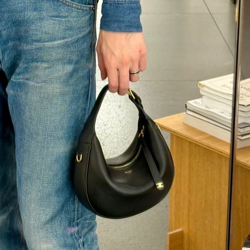 CELINE 🤍PRE OWNED Teen LuLu 黑色真皮金扣 手提單肩斜肩包🖤