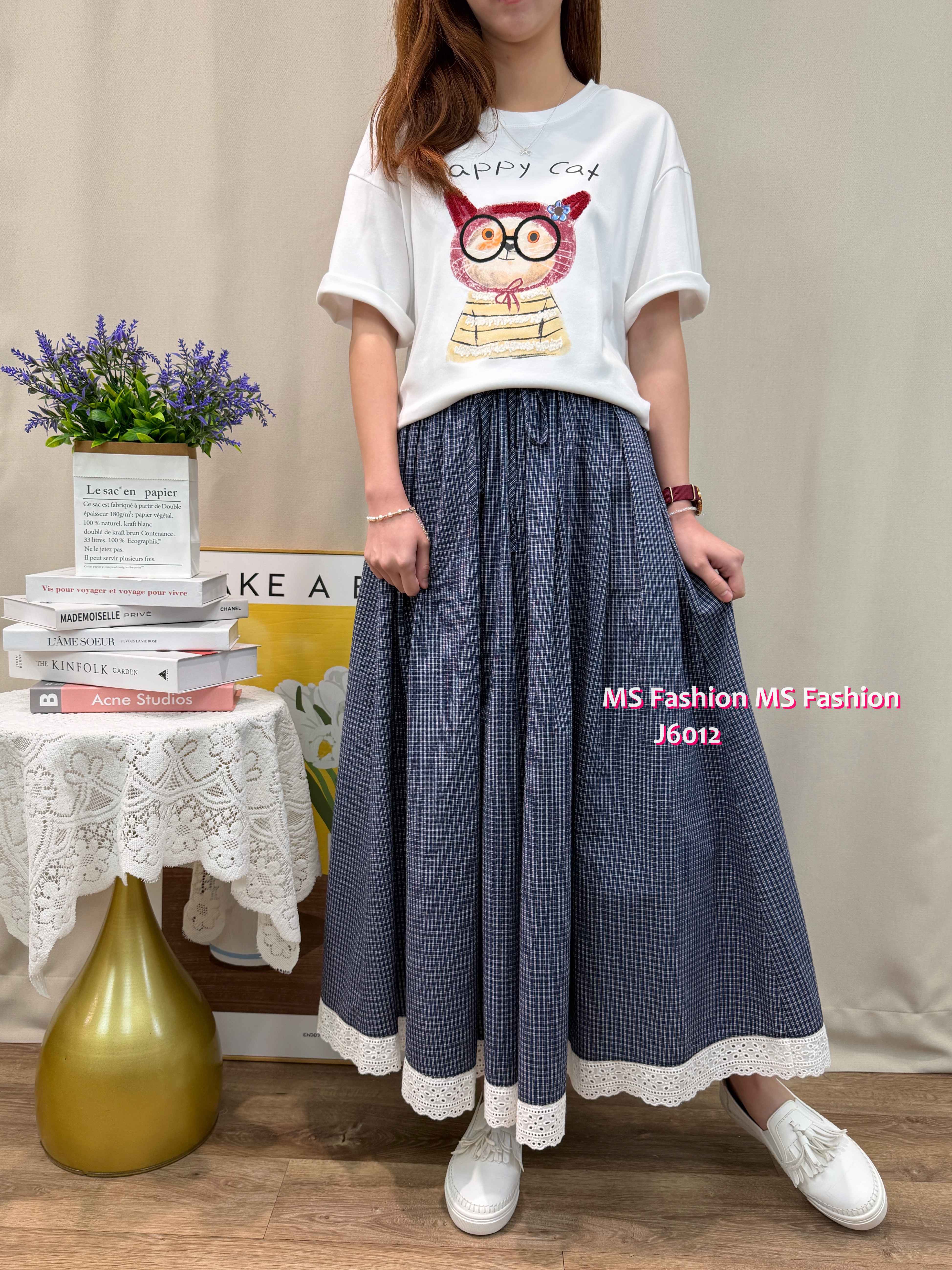 J6012 韓國🇰🇷格紋中長款半裙