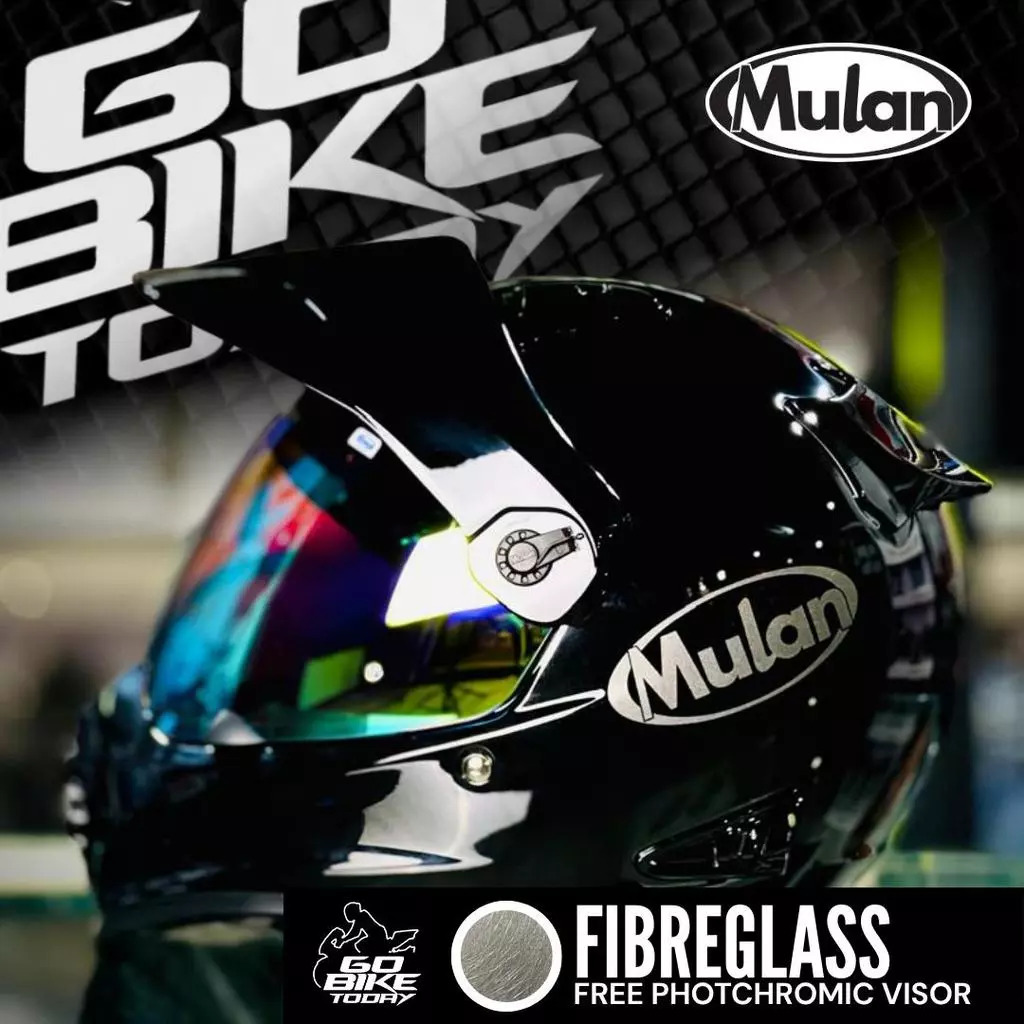 MULAN 739 FIBREGLASS Adventure Helmet | Bulletproof Kevlar | Photochromic Visor | ECE Approved