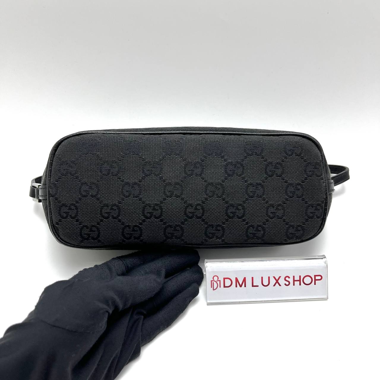 Gucci Black GG Canvas Boat Pochette