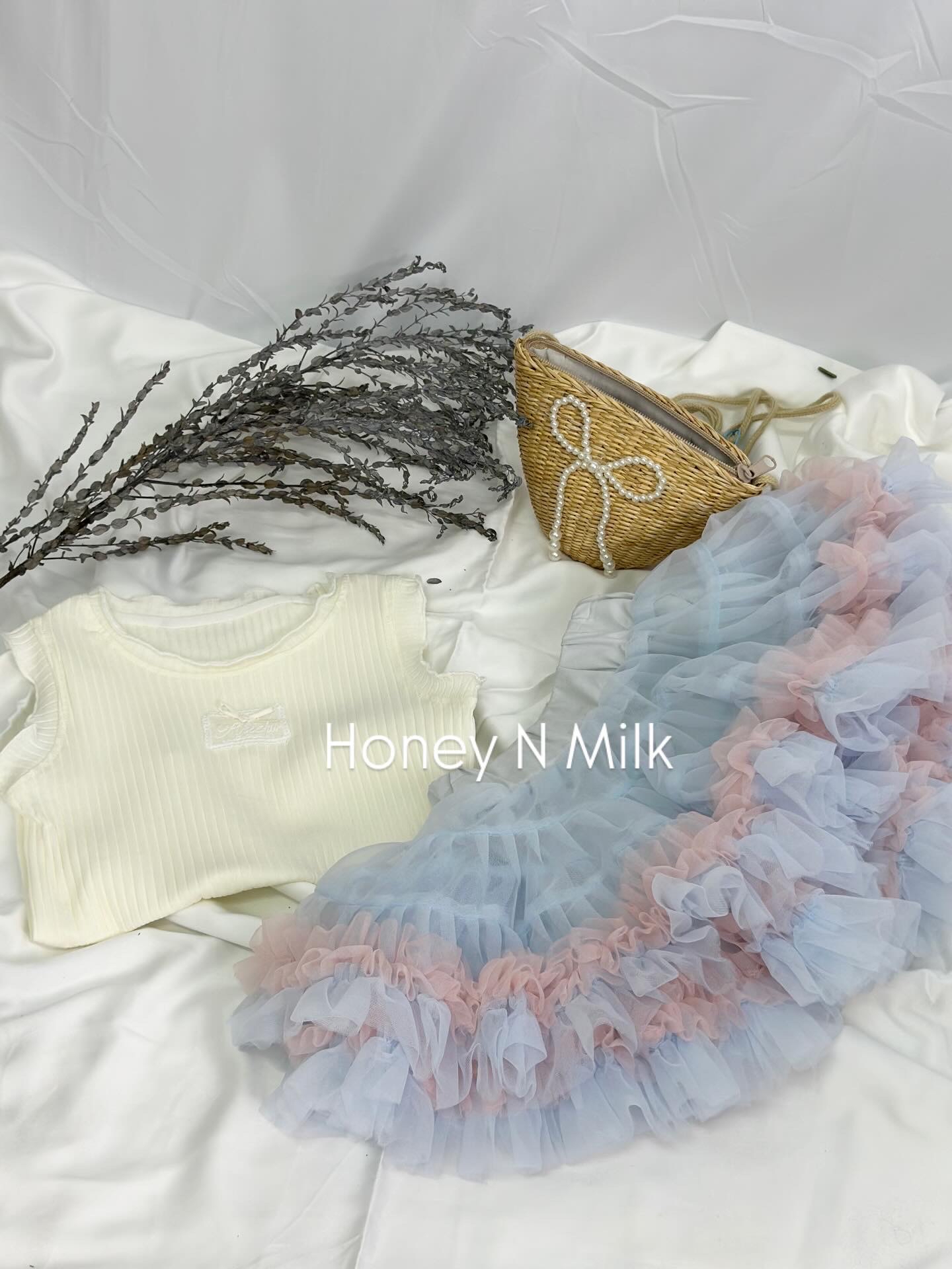 Sophie Blouse with Pompom Skirt