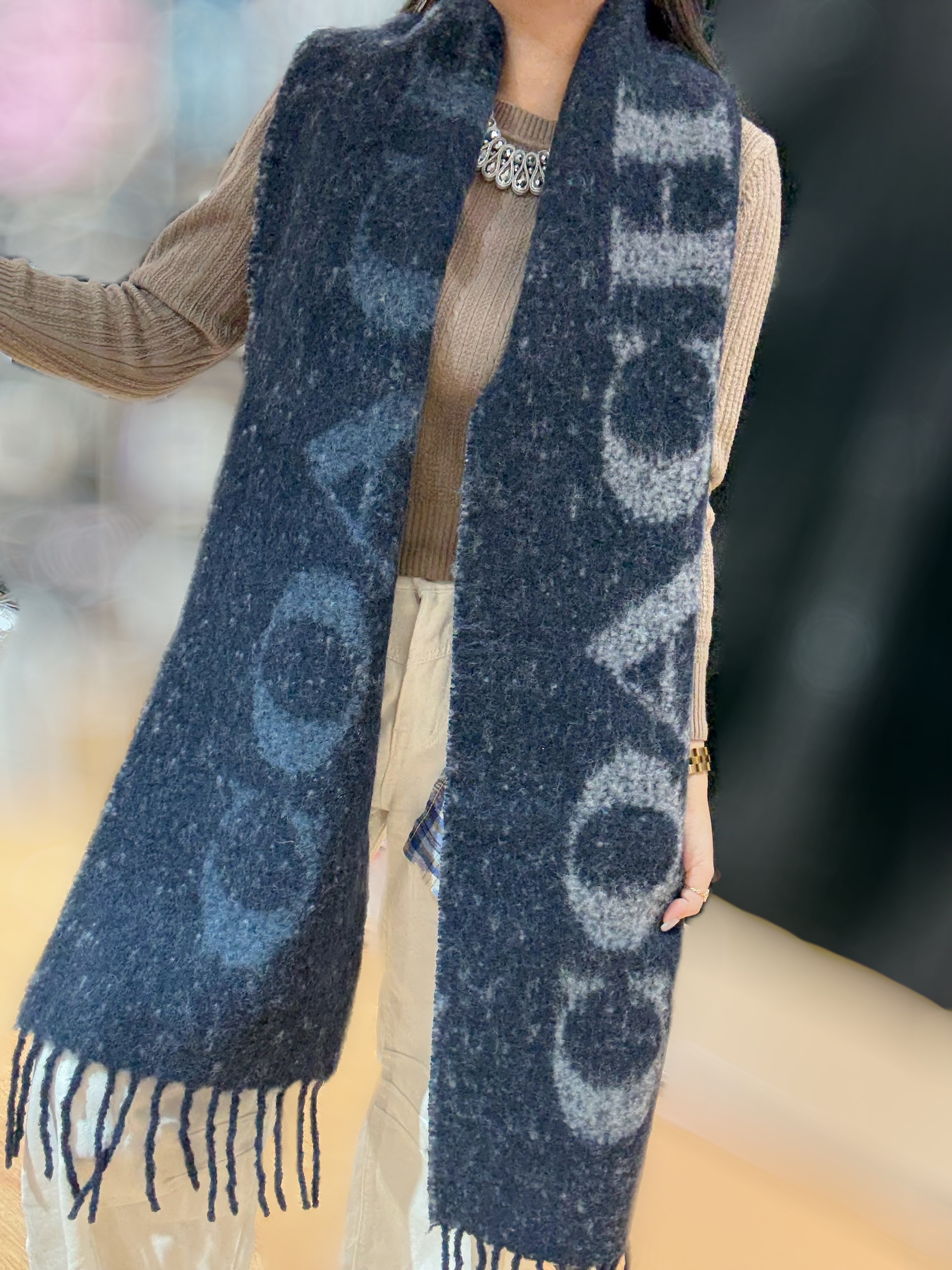 Coach oversized scarf midnight navy