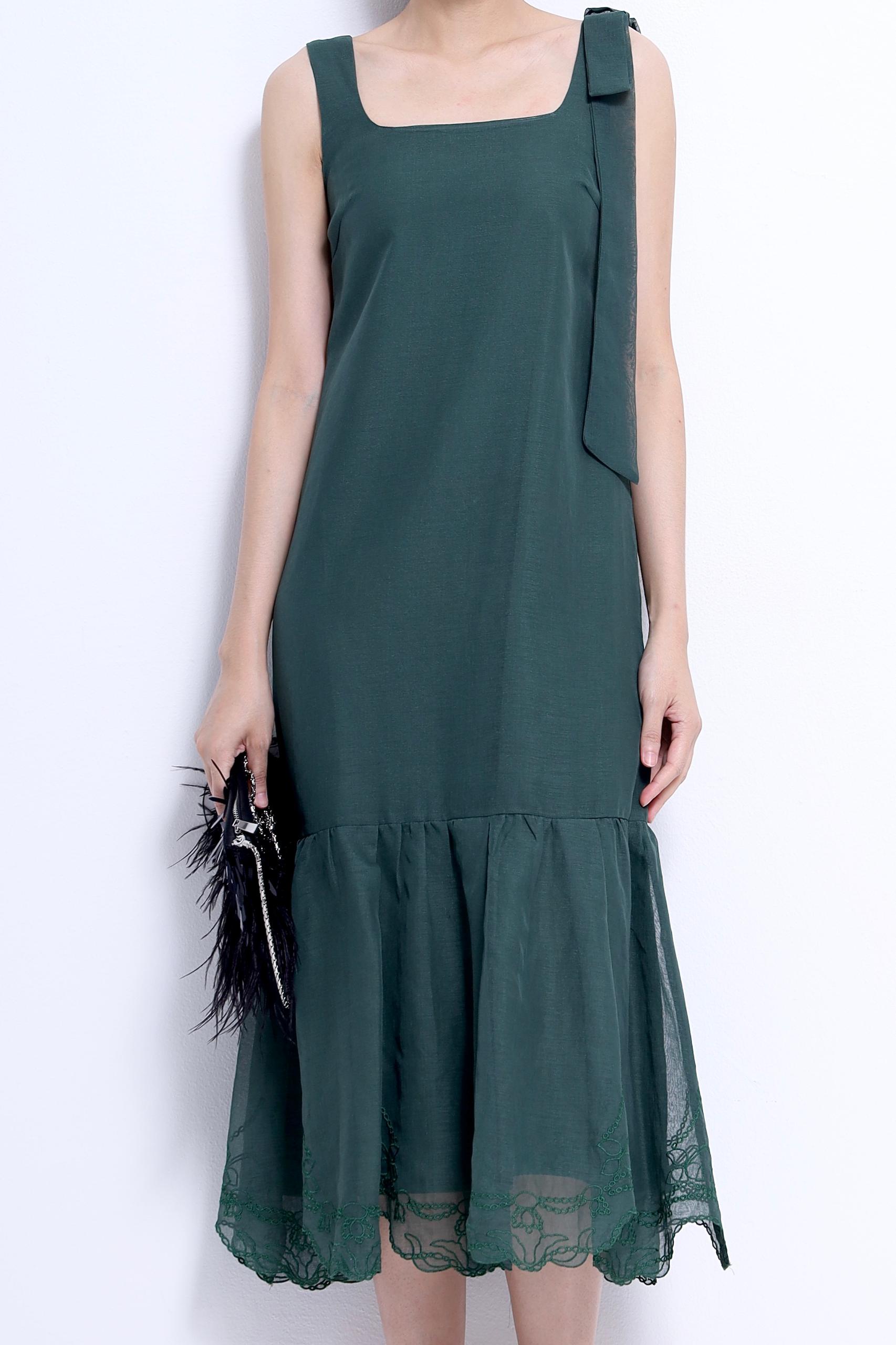 CD2152 PHEONY MESH ORGANZA EMBD DRESS