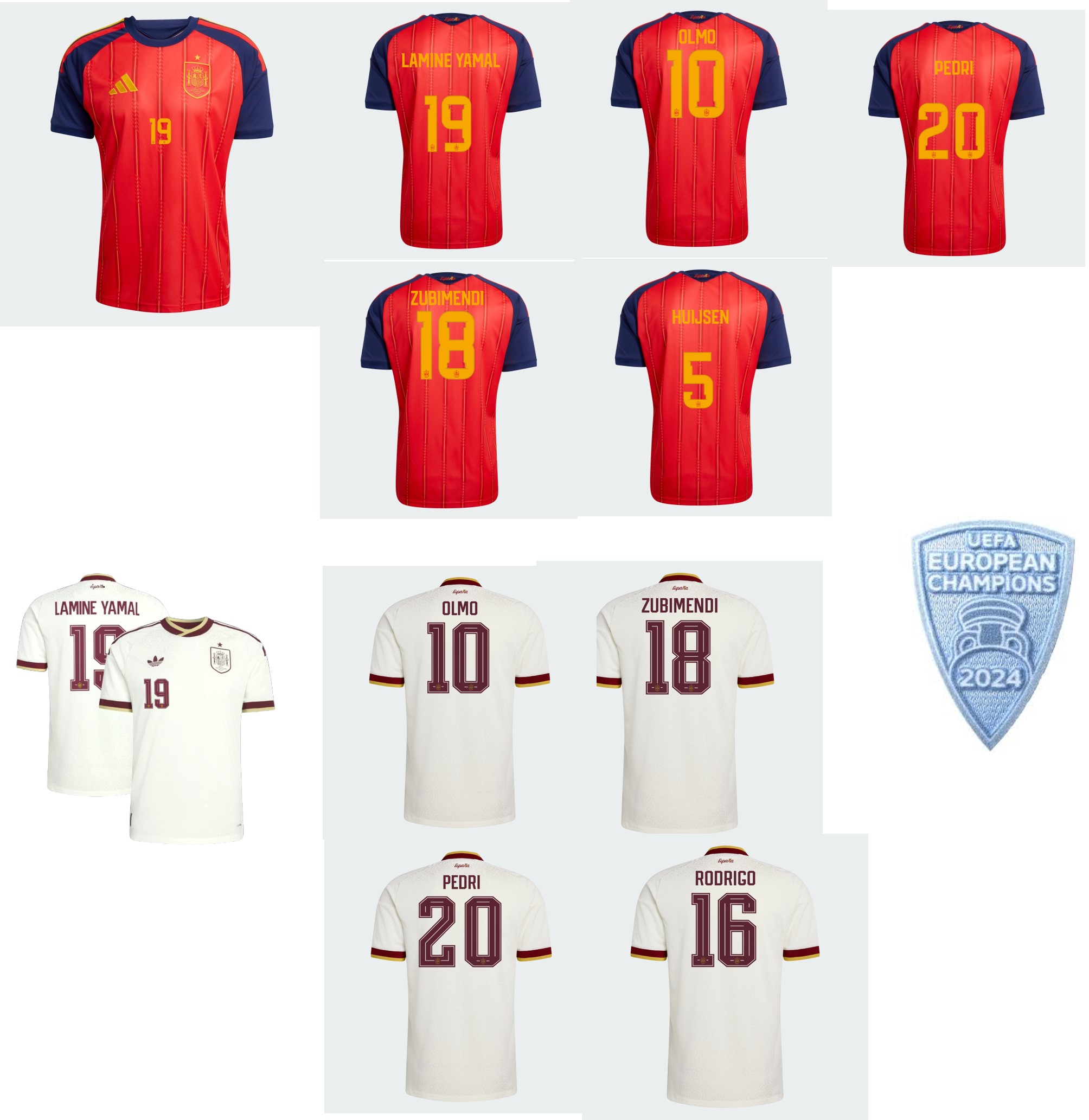 Spain 西班牙 2025-26 主場/作客球衣印字 (內有多選)