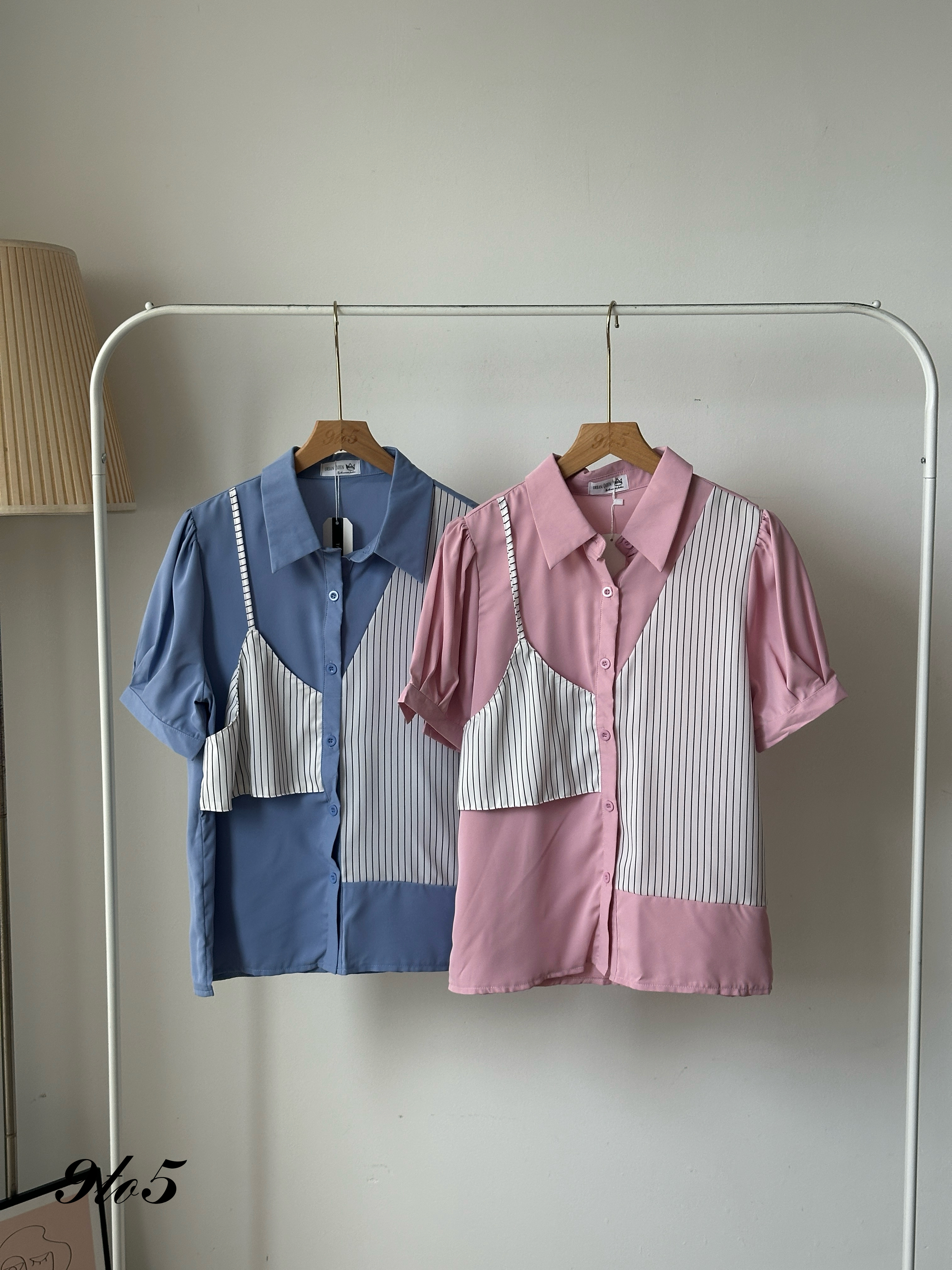 T4033 Fake Two-Piece Shirt - 4 Colors