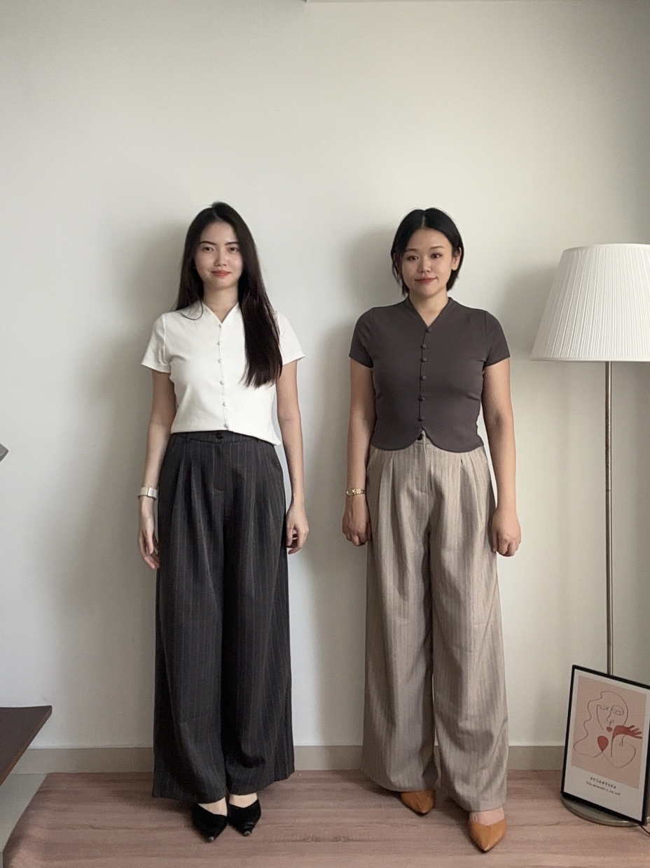S2008 Striped Wide Leg Long Pants - 3 Colors 