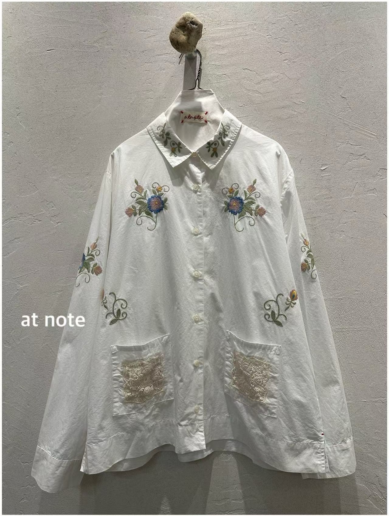 高質刺繡花Pocket Top