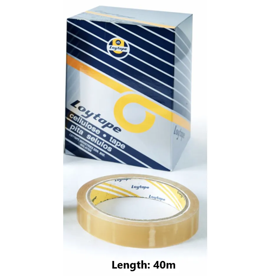 Loytape Cellulose / Cellophane Tape 18mm × 40m (Large Core)