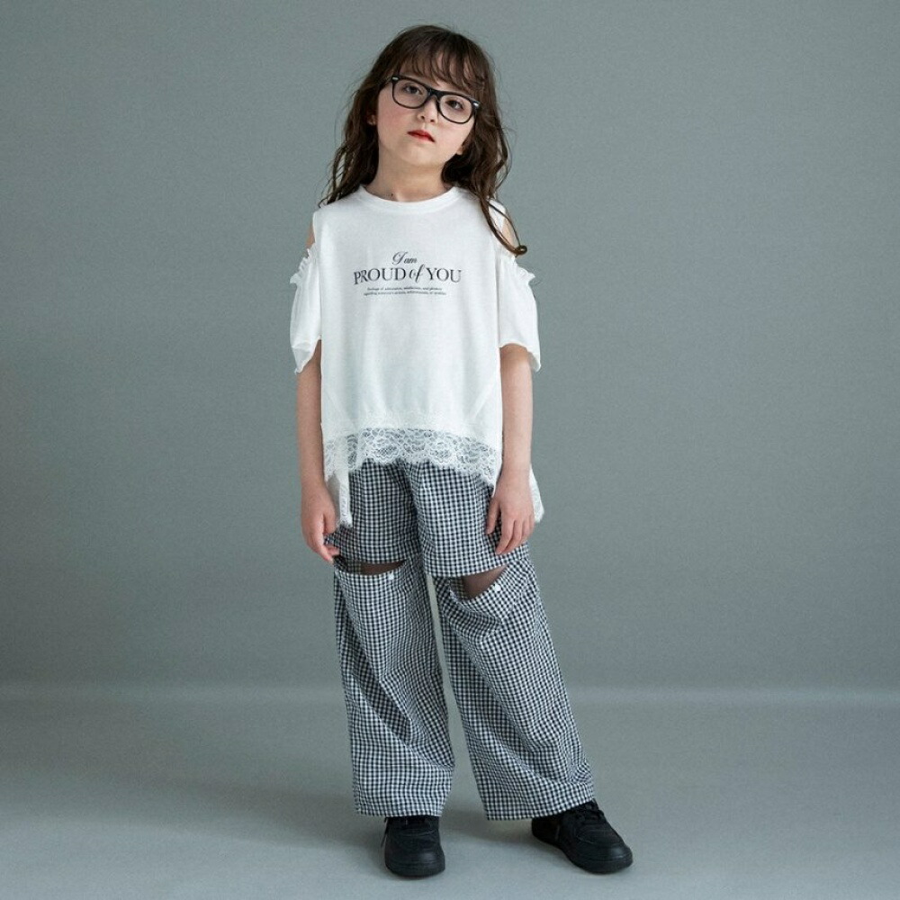 🆕【⭐訂購⭐】🌀 🇯🇵 日本直送🇯🇵 露肩 荷葉邊 蕾絲下擺 短袖TEE［2款選］🌀[ELDA-0236][260526]