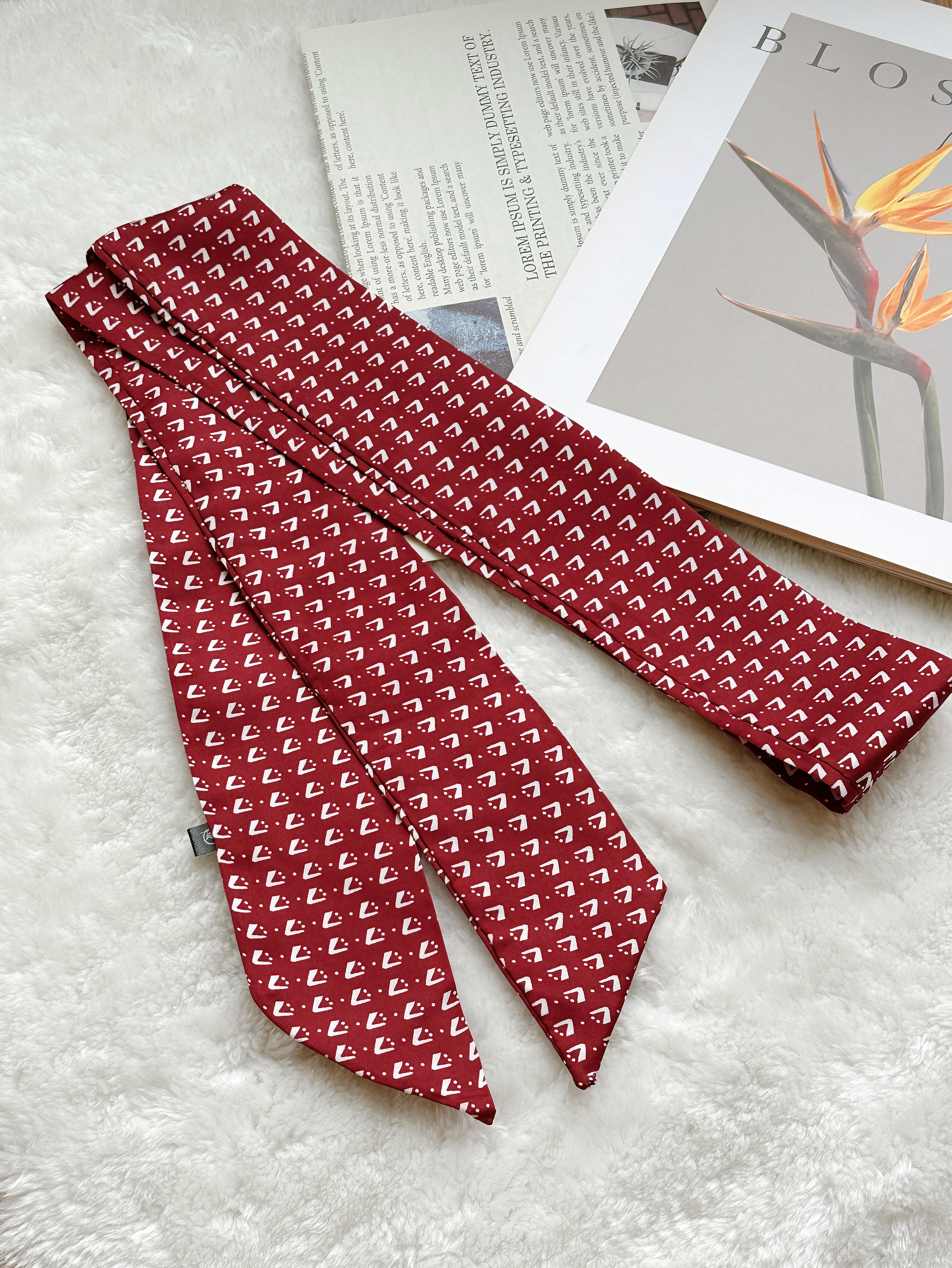 Vintage Red Silk Scarf