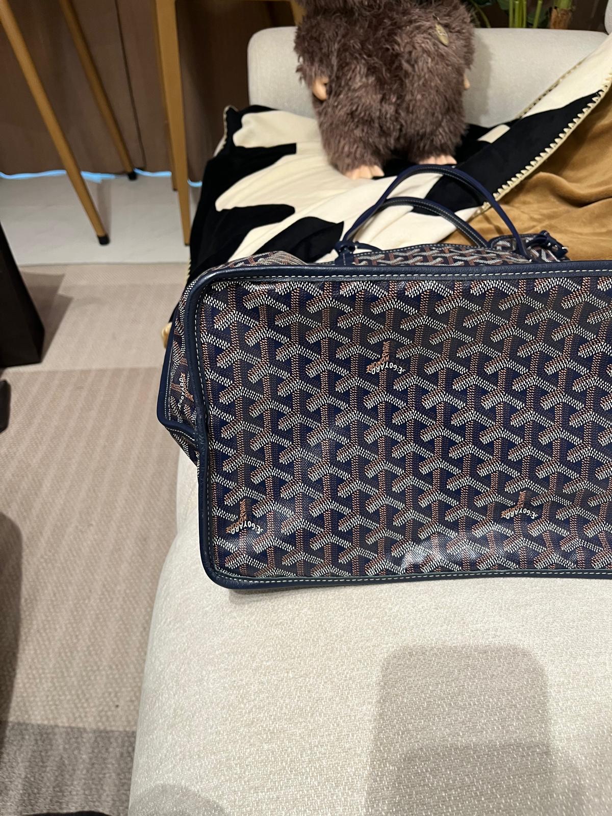 Goyard Anjou gm tote bag Navy 100%Authentic ,95%new ✅香港專門店收據 ✅dust bag