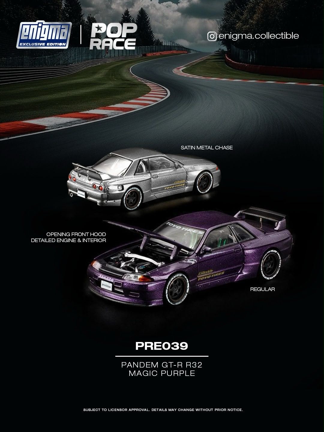 （預訂 Pre Order) Pop Race x Enigma  ( PRE039 ) Pandem GT-R R32 MAGIC PURPLE