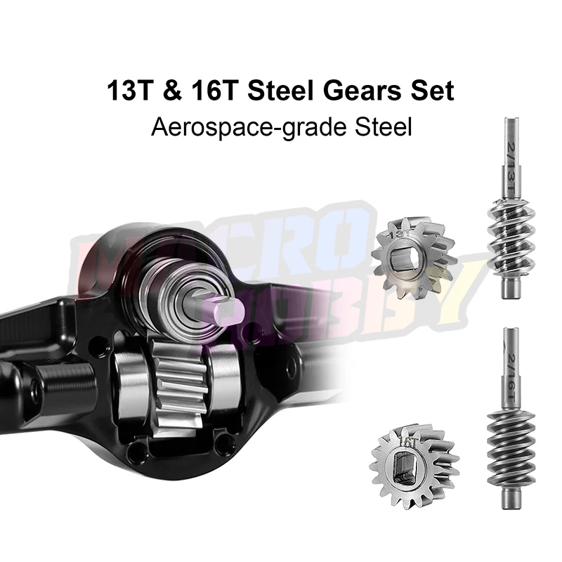 INJORA +3mm Planet Axles with Brass Steering Knuckles for 1/30 SCX30 #530387