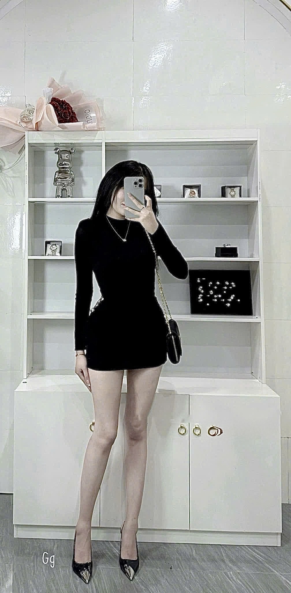 長袖迷你連身裙