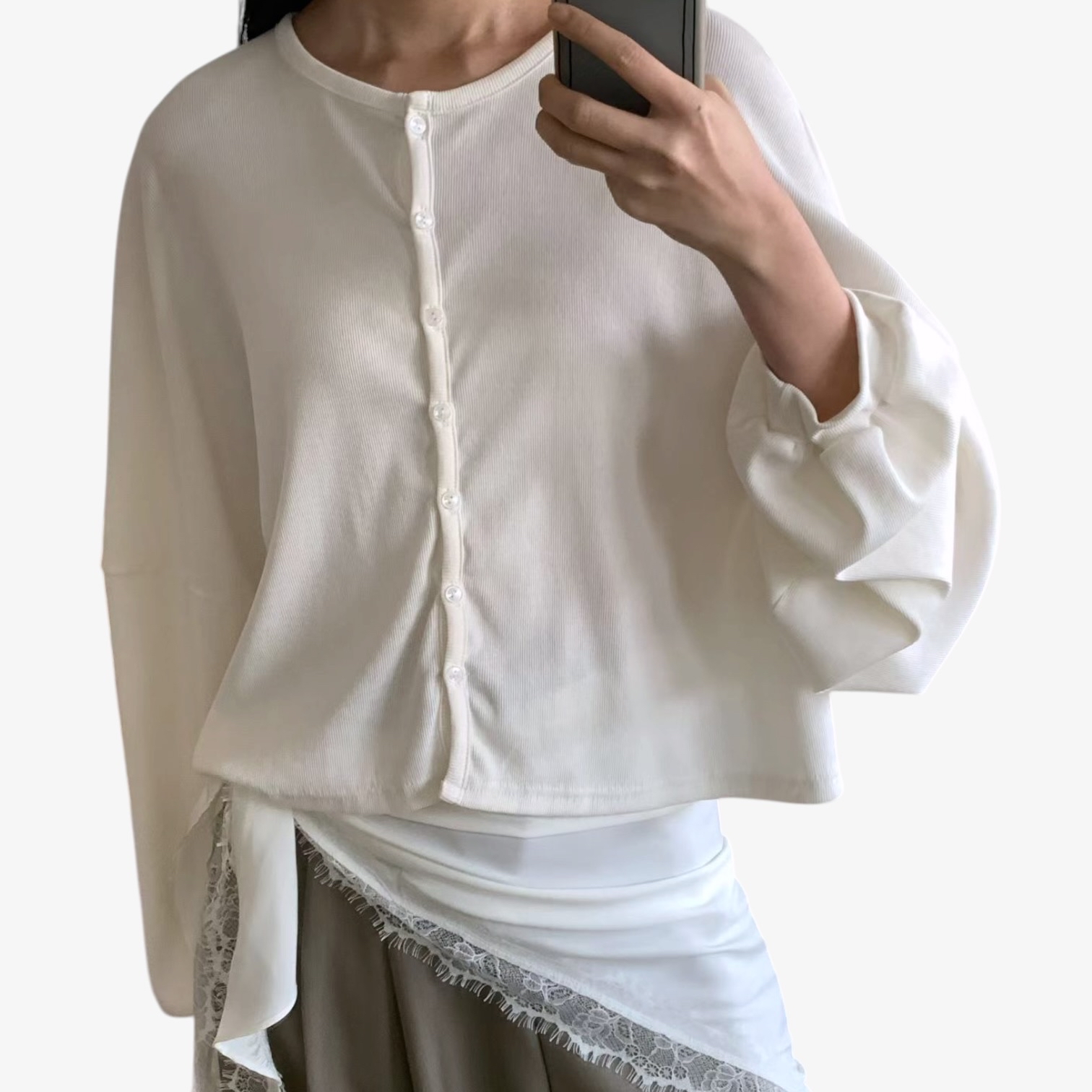 221048 淨色鬆身外套