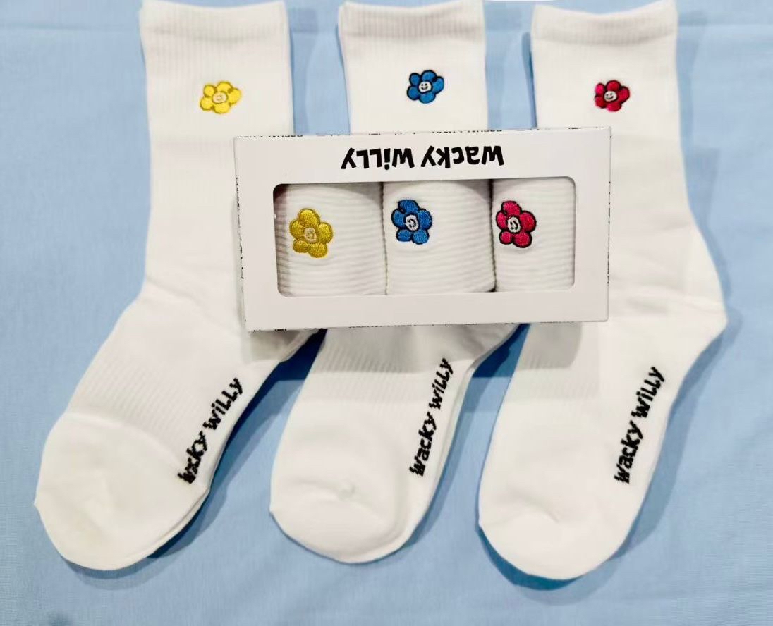  🇰🇷韓國Wacky Willy細Logo棉襪3件套