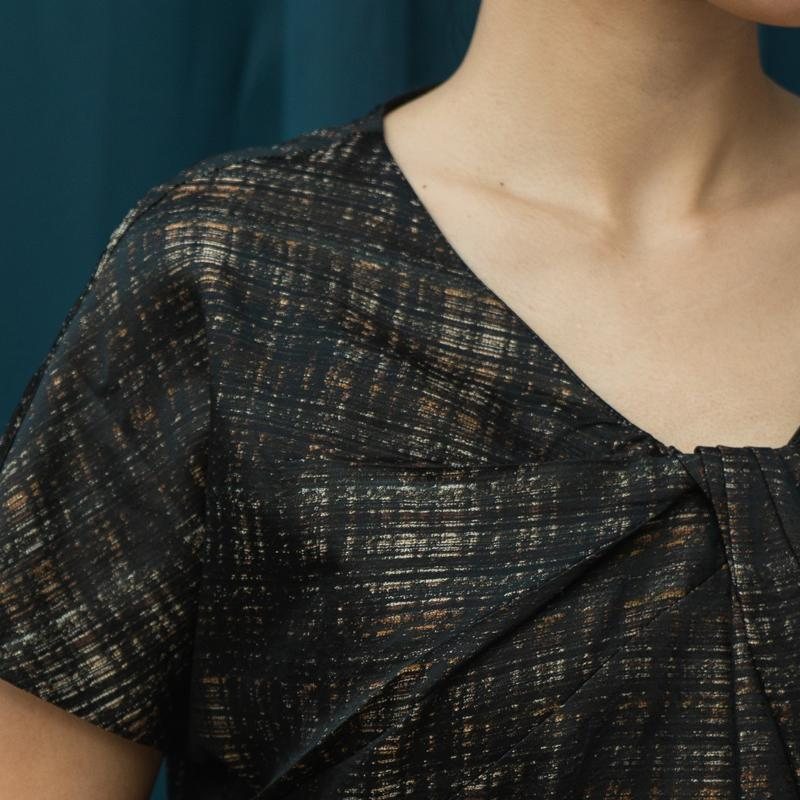 C.a. 1990s Japanese Designer Style Cocoon Dress made with European imported fabric (MT1541-31)