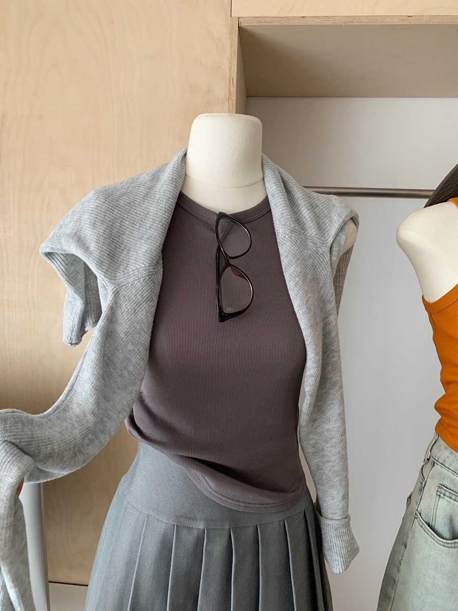 Plain Casual Tank Top 韩版休闲螺纹弹力背心（6 colours)