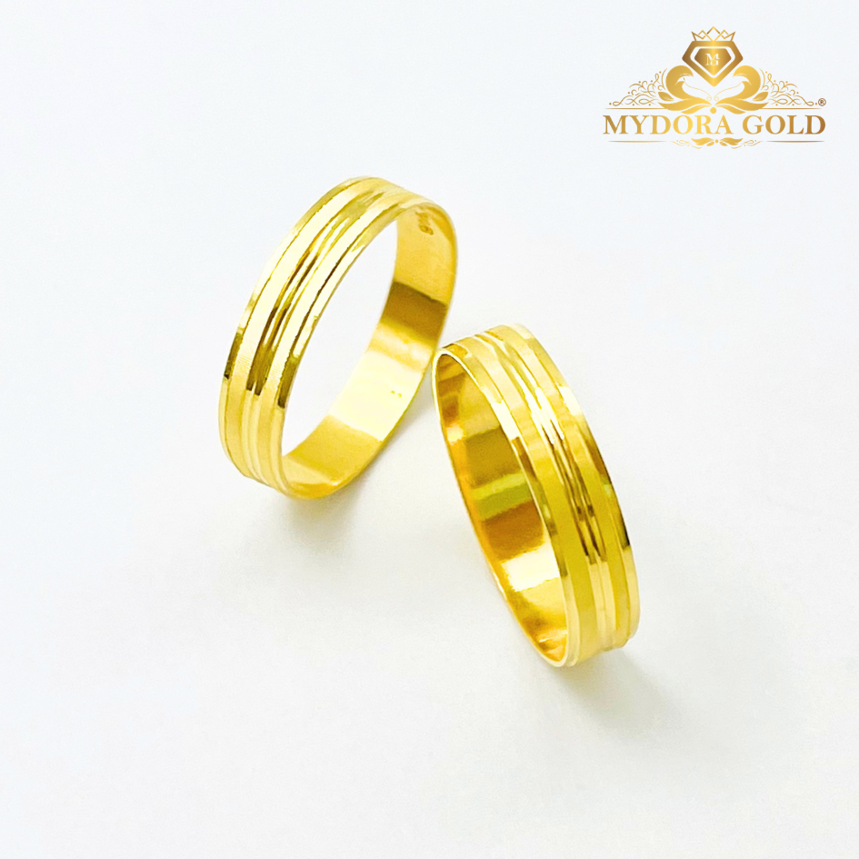 MYDORA Cincin Belah Rotan Double Line l EMAS 916/22K