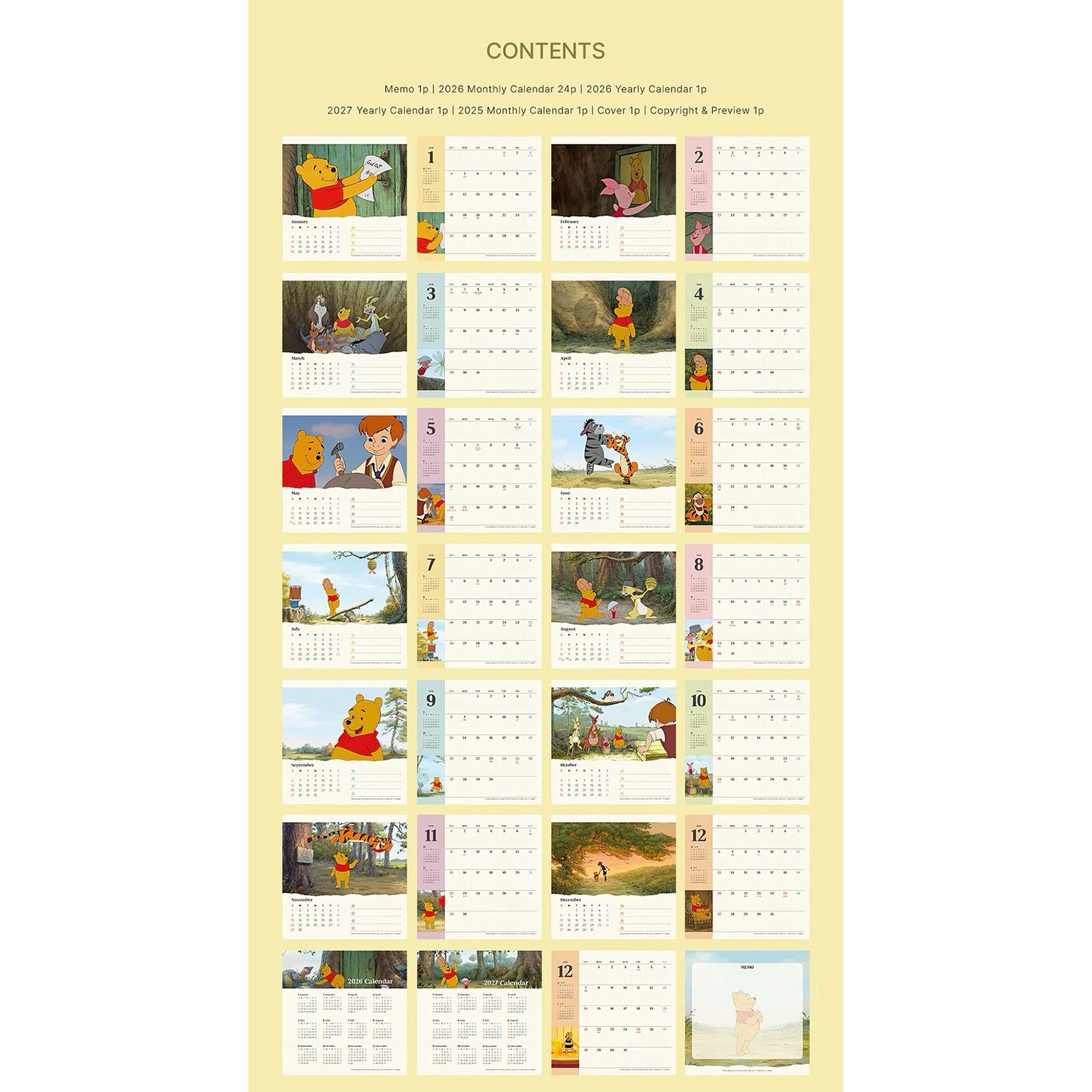 2026 Winne the pooh Desk Calendar