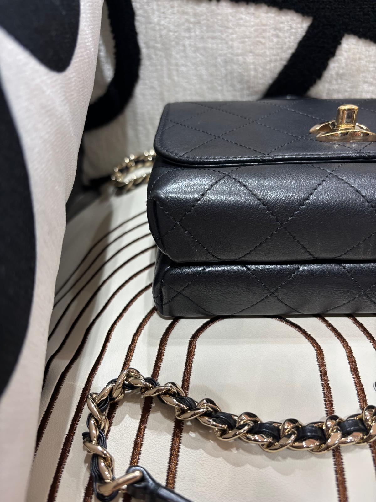 Chanel Top Handle 黑色金扣Crossbody Bag 100%Authentic, 95%New ✅收據✅Card✅Dust bag✅Box