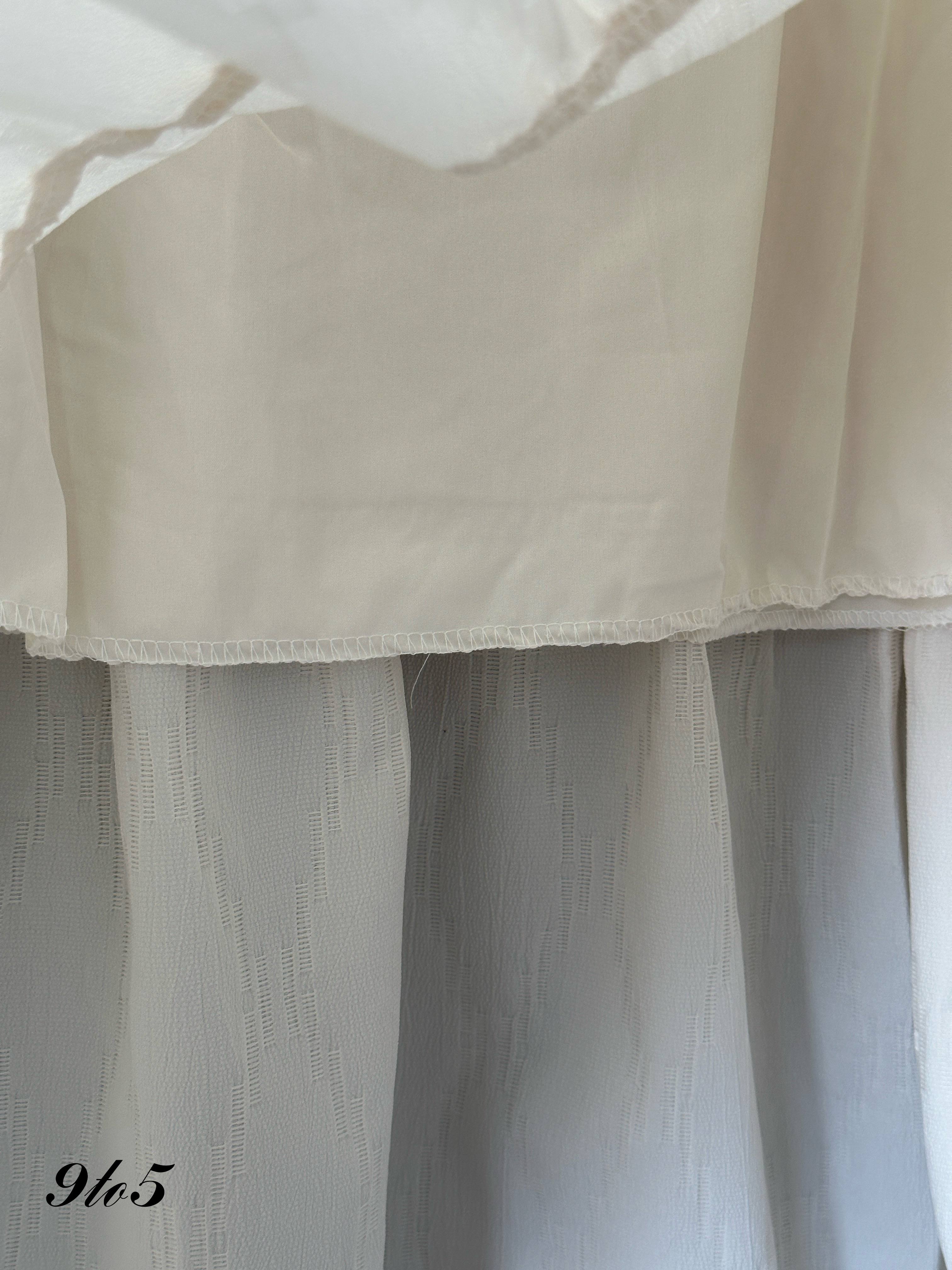 S1814 A Line Layered Skirt - Black & Cream