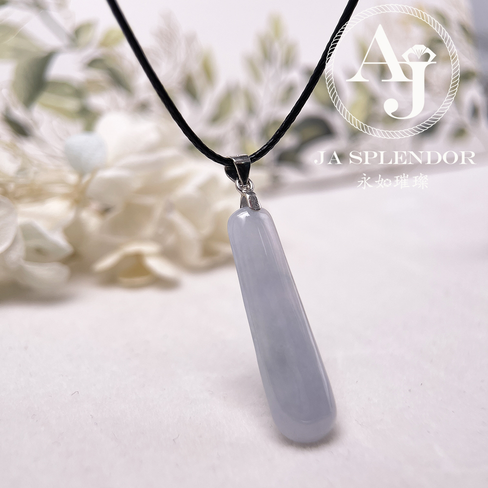 JN-1283 天然翡翠A玉 冰種紫藍平安無事牌吊墜