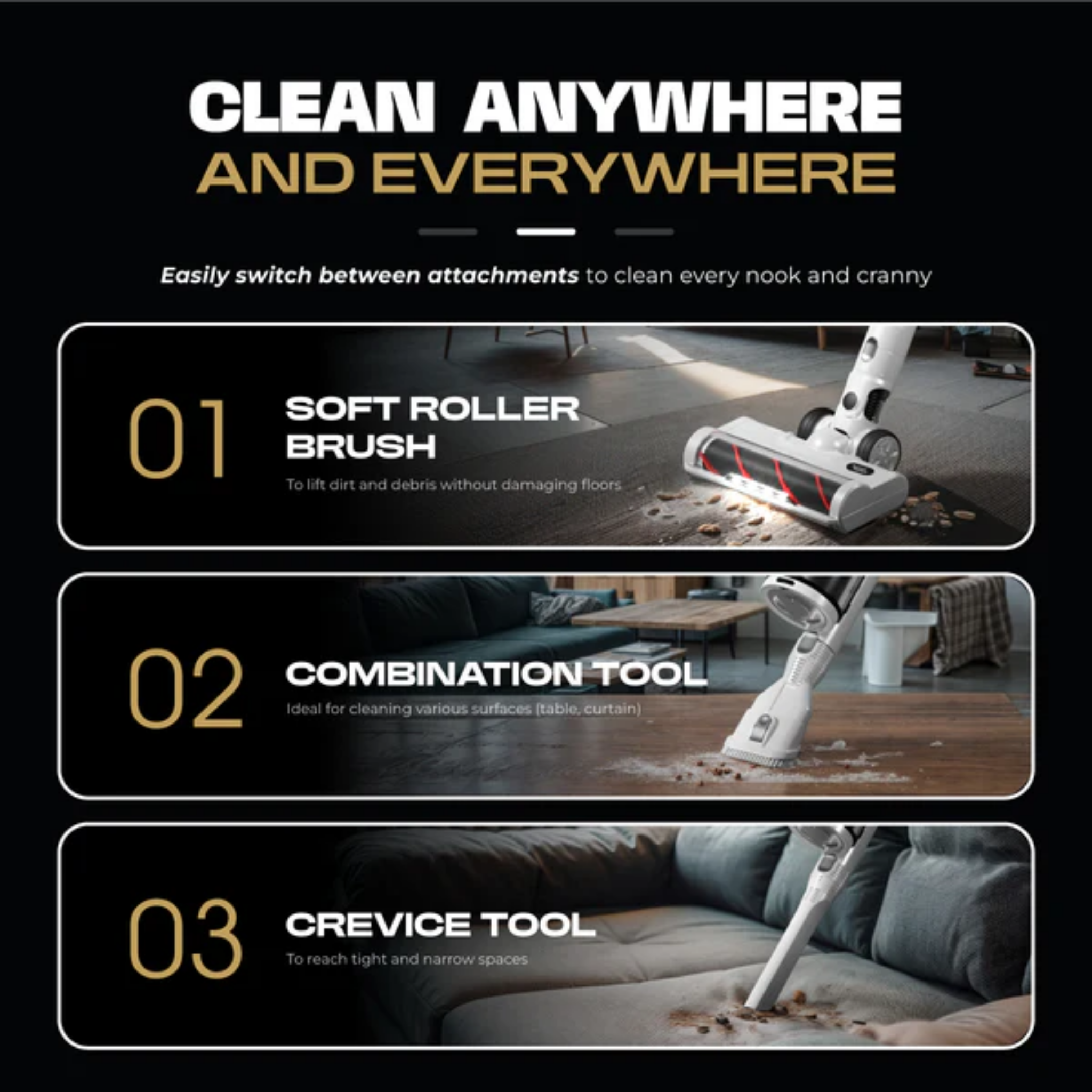 Russell Taylors Dust-Zero Cordless Vacuum Auto-Clean (V11)