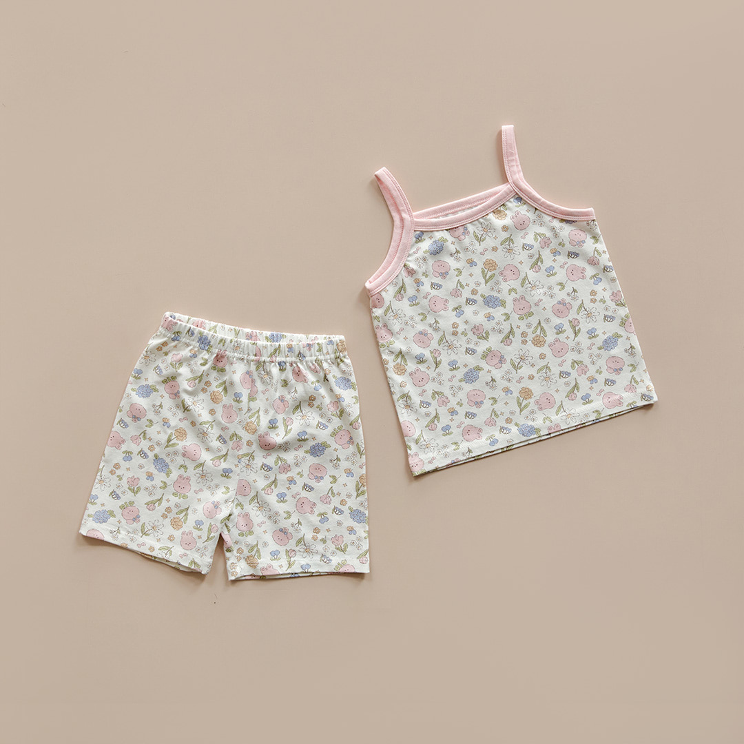 26S/S DTD夏日花草派對系列-莫代爾彈力吊帶上下套裝