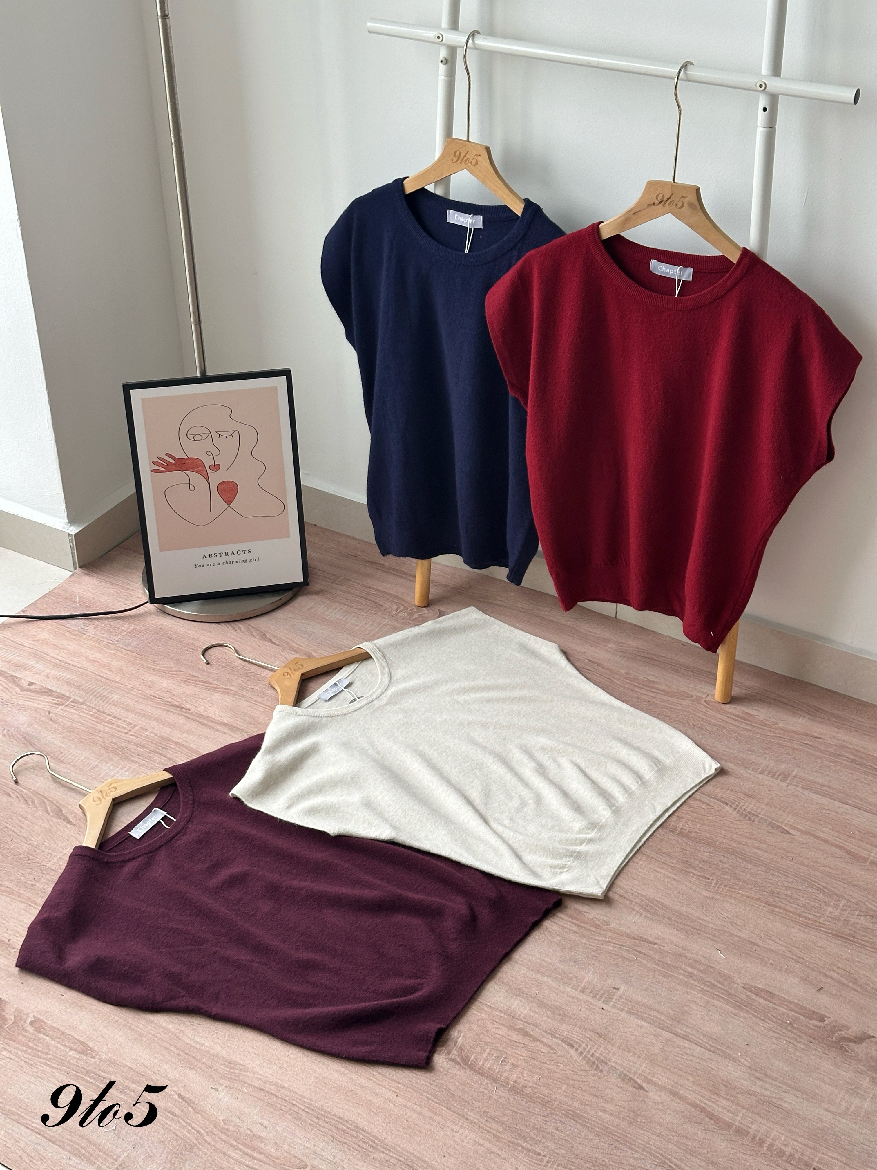 T4428 Cape Sleeve Knit Top - 4 Colors 