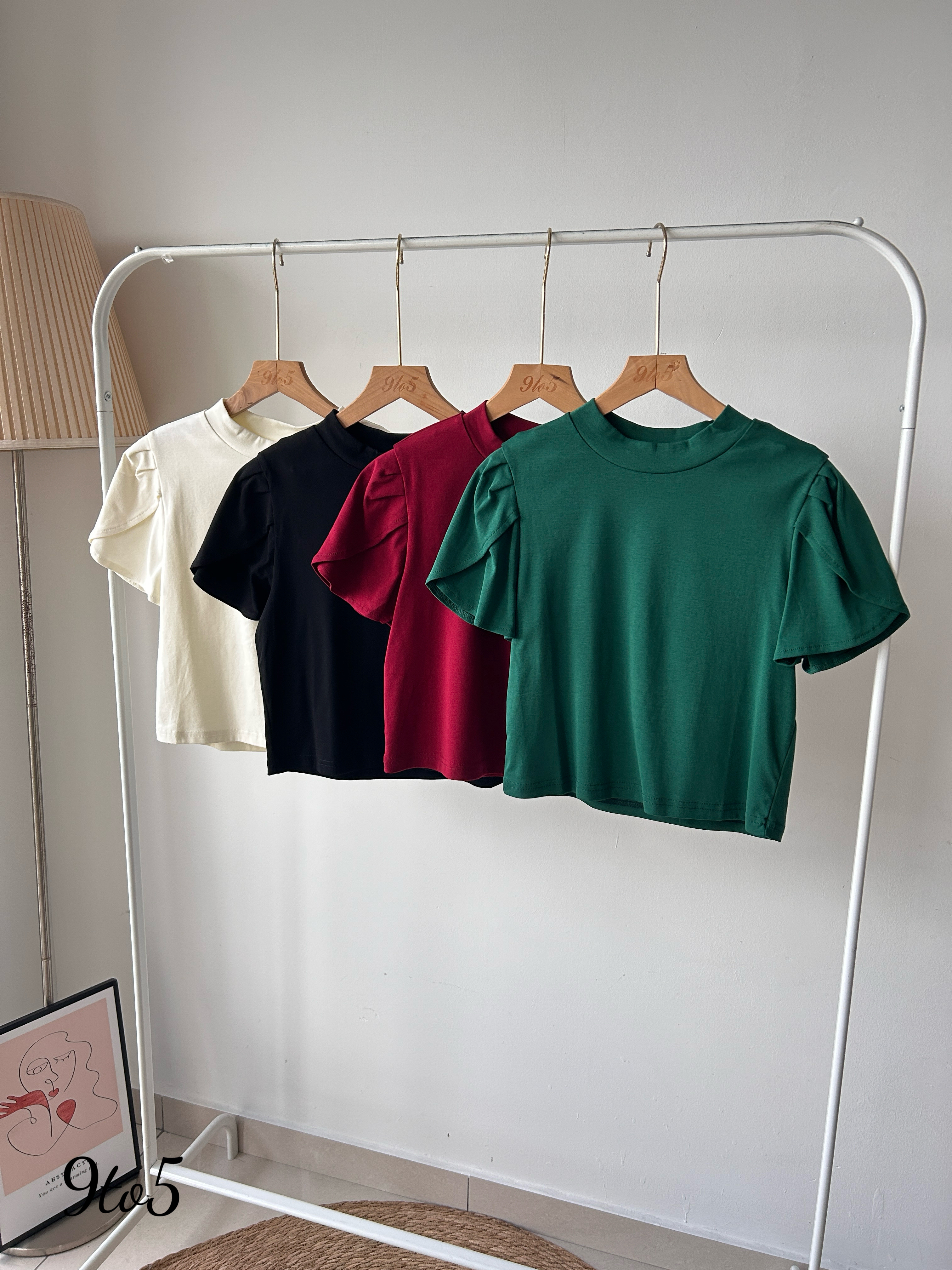 T4006 Ruffle Sleeve Top - 4 Colors