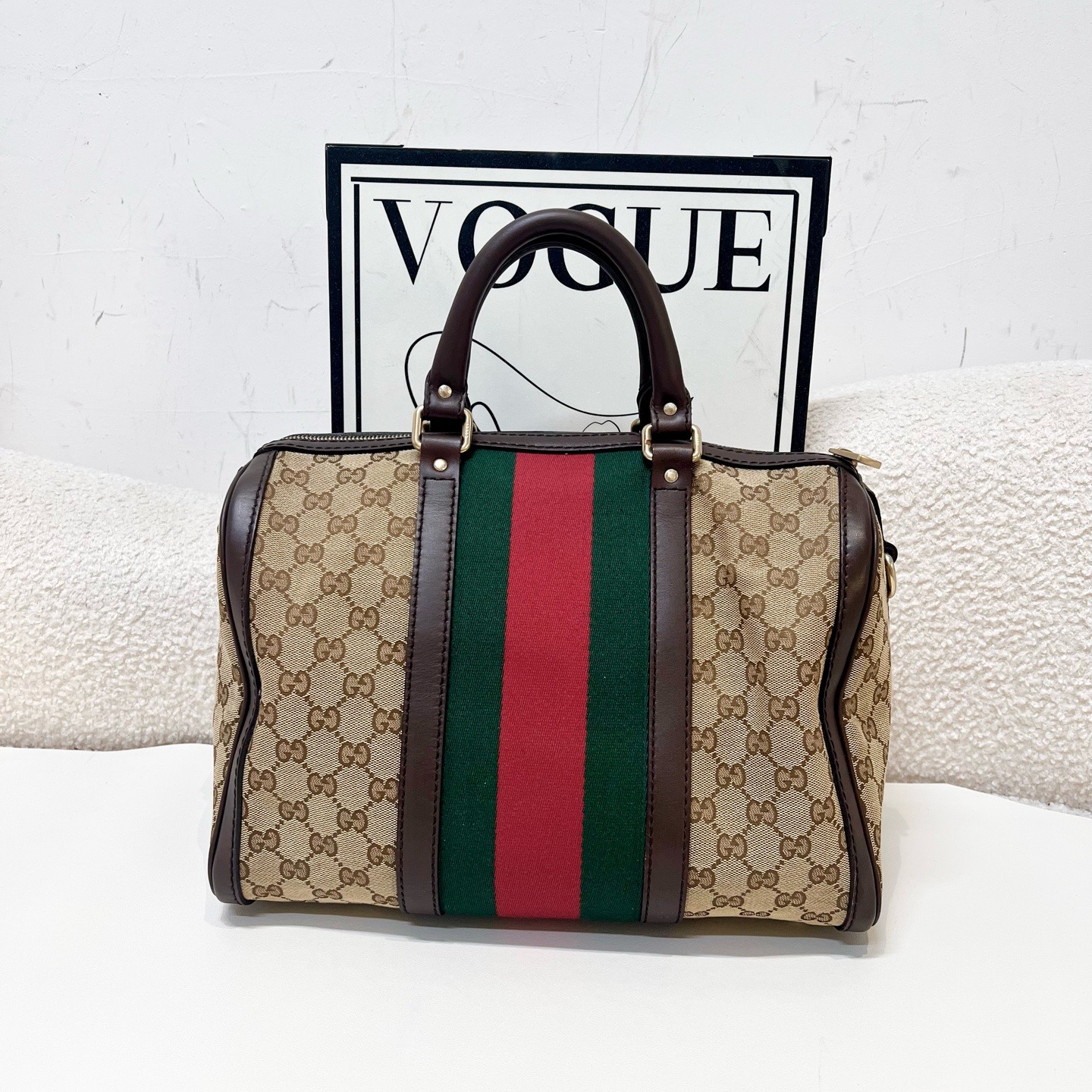 【預訂貨品】gucci 老花帆布波士頓包