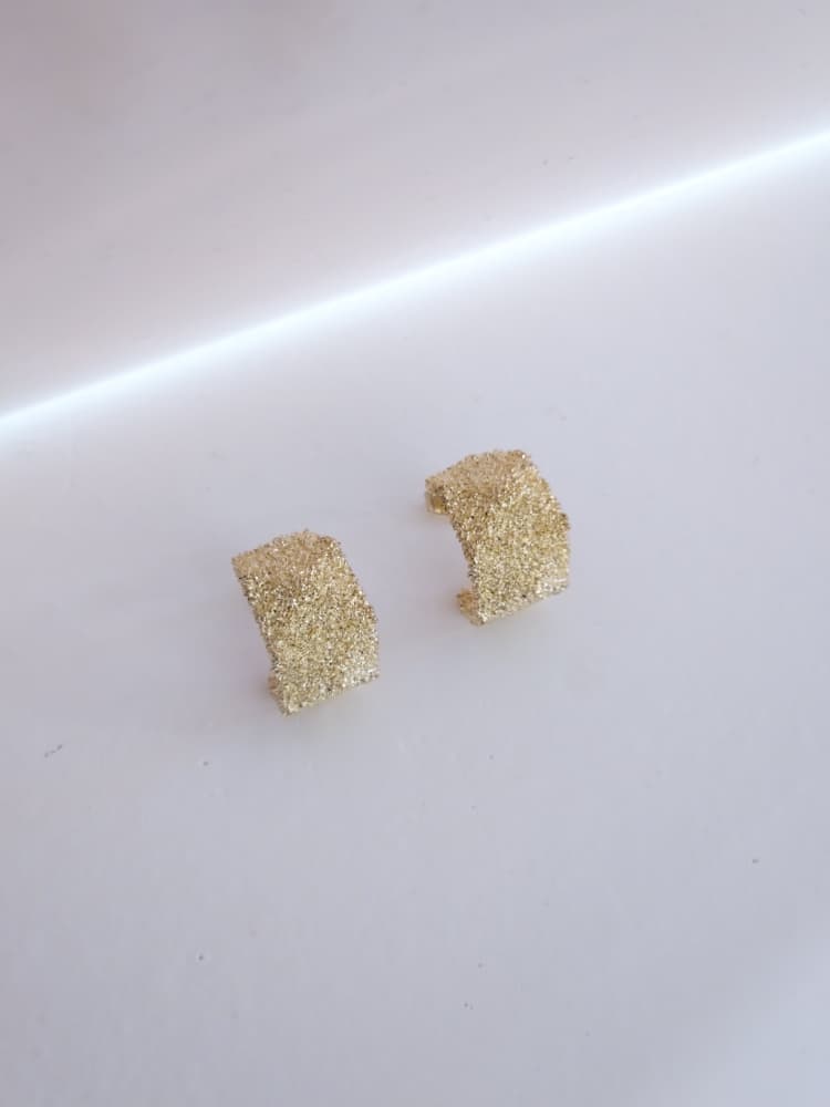 Textured Half Hoop Stud Earrings